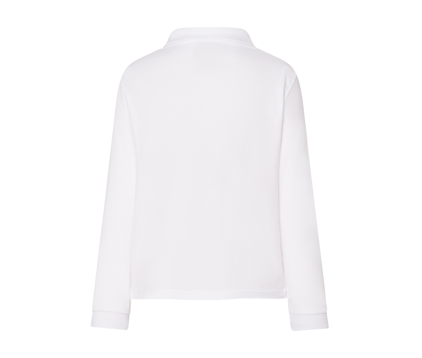 Polo Piqué Enfant Manches Longues - White