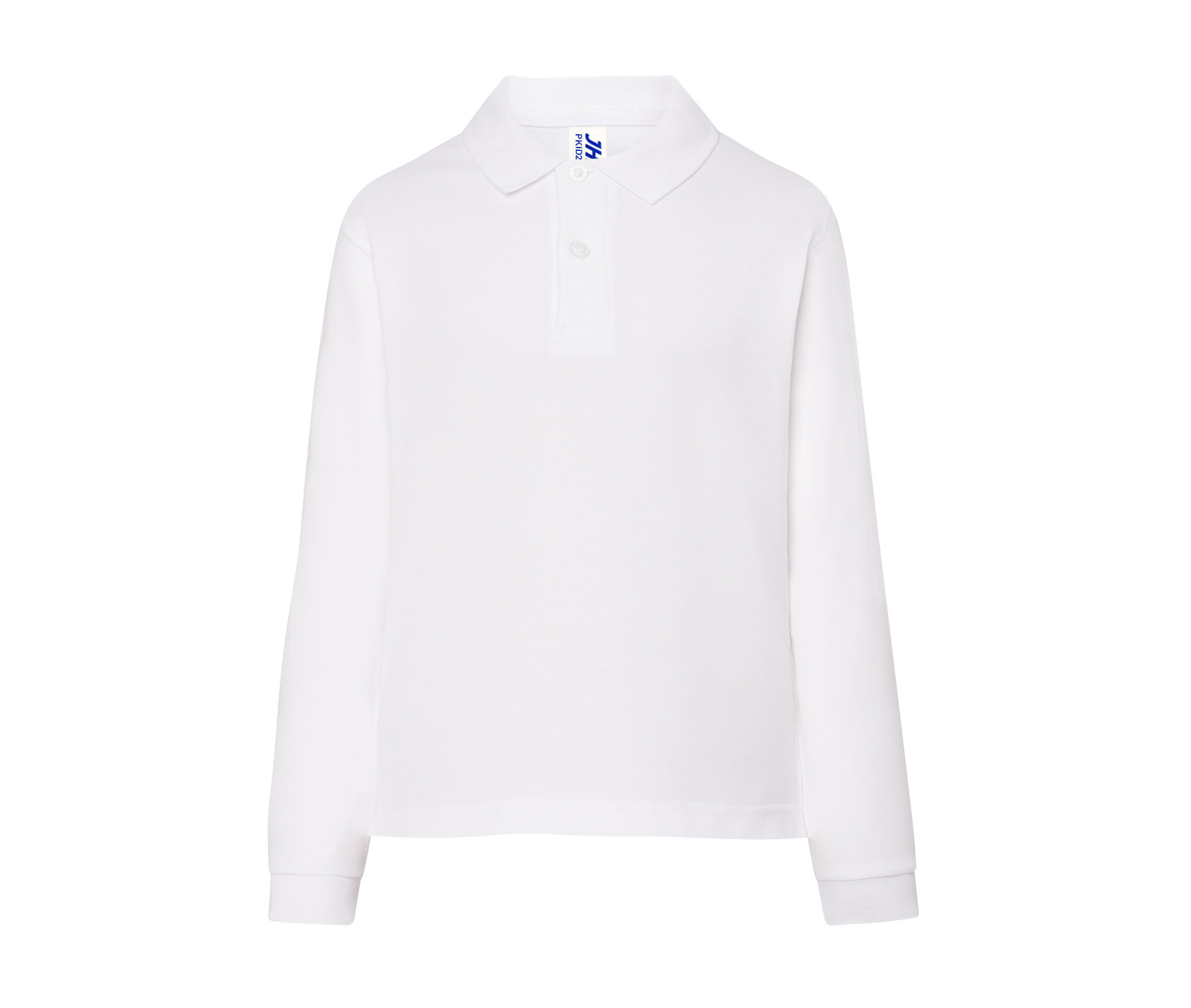 Polo Piqué Enfant Manches Longues - White