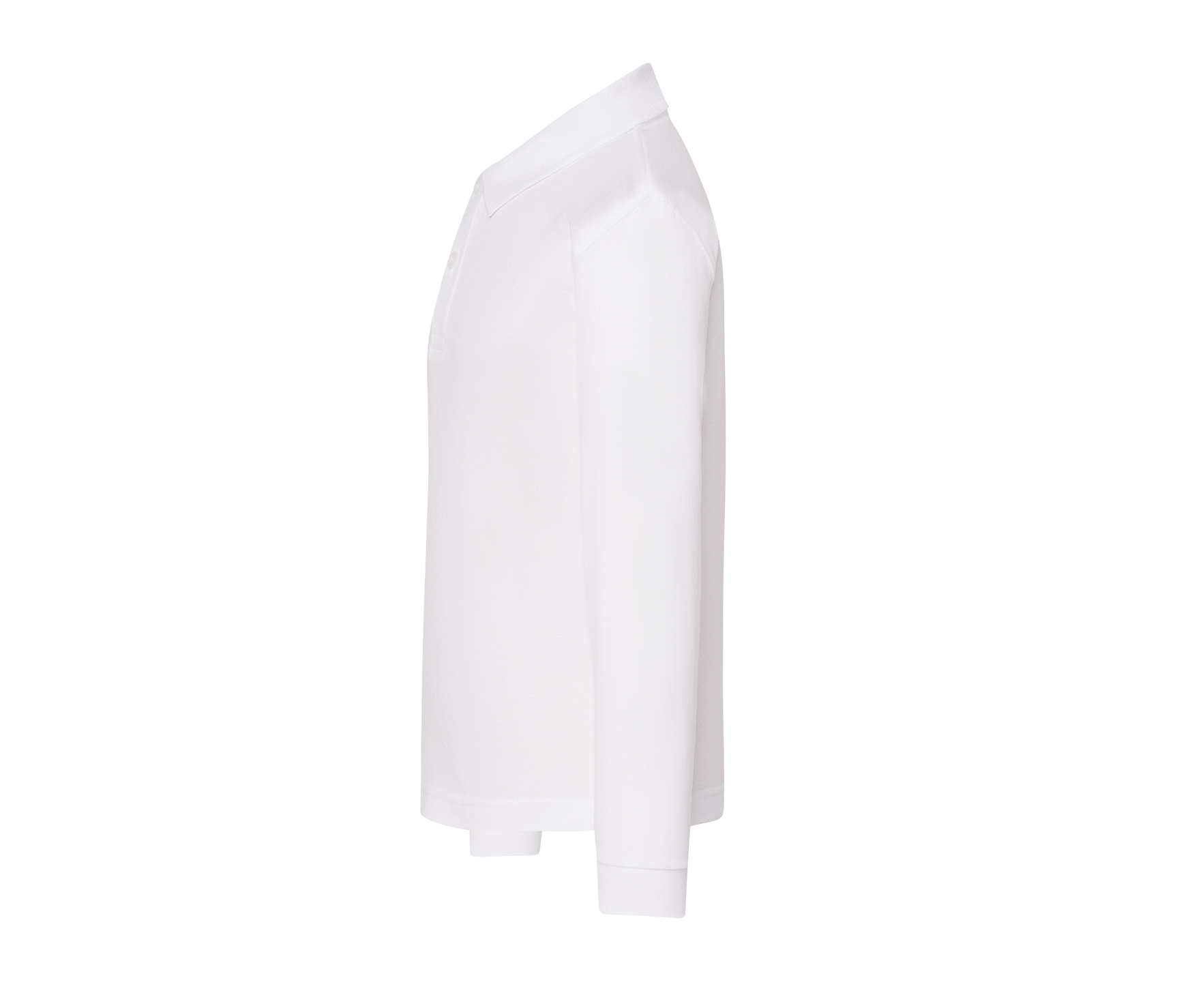 Polo Piqué Enfant Manches Longues - White