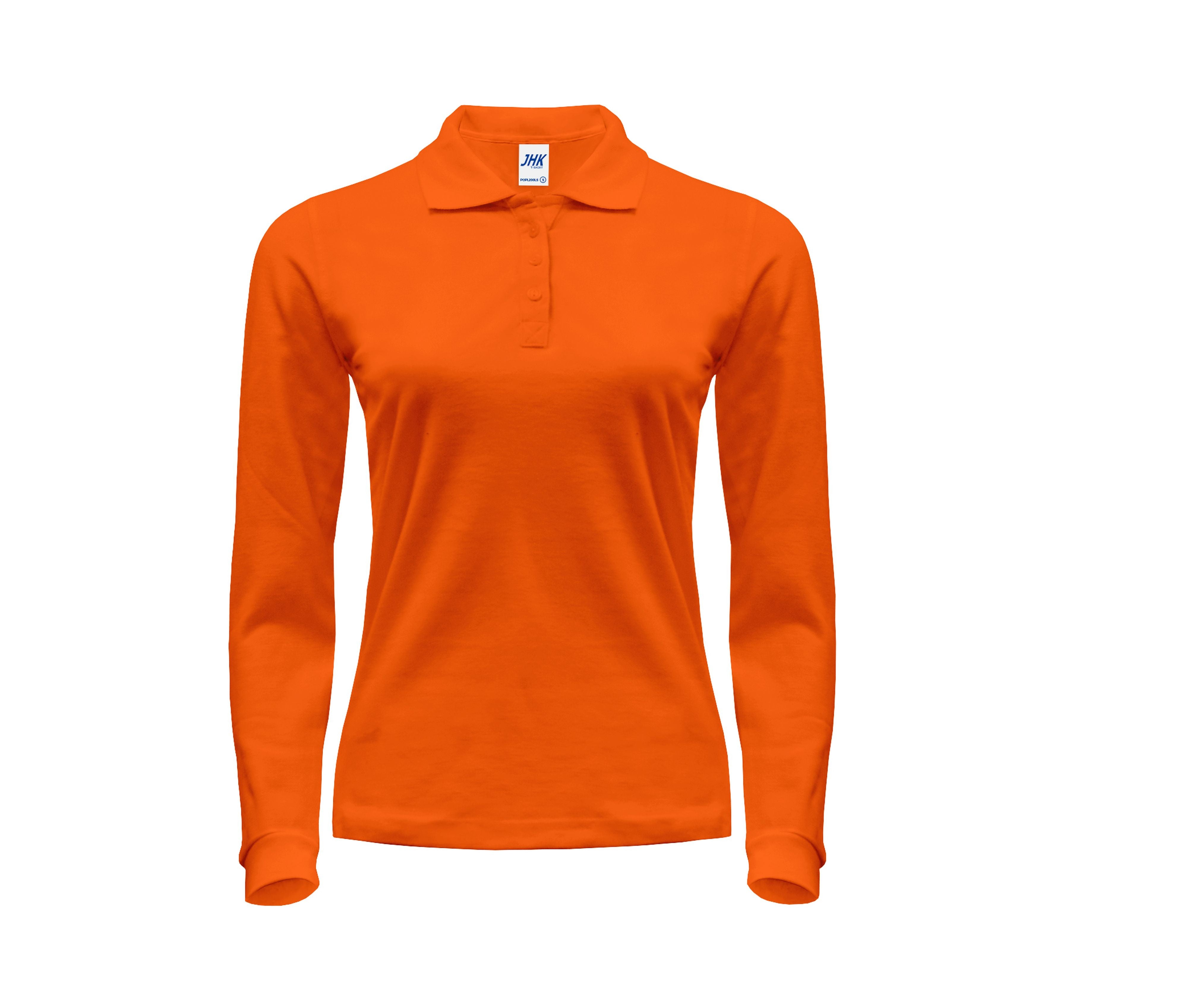 Polo Manches Longues Femme 200 - Orange