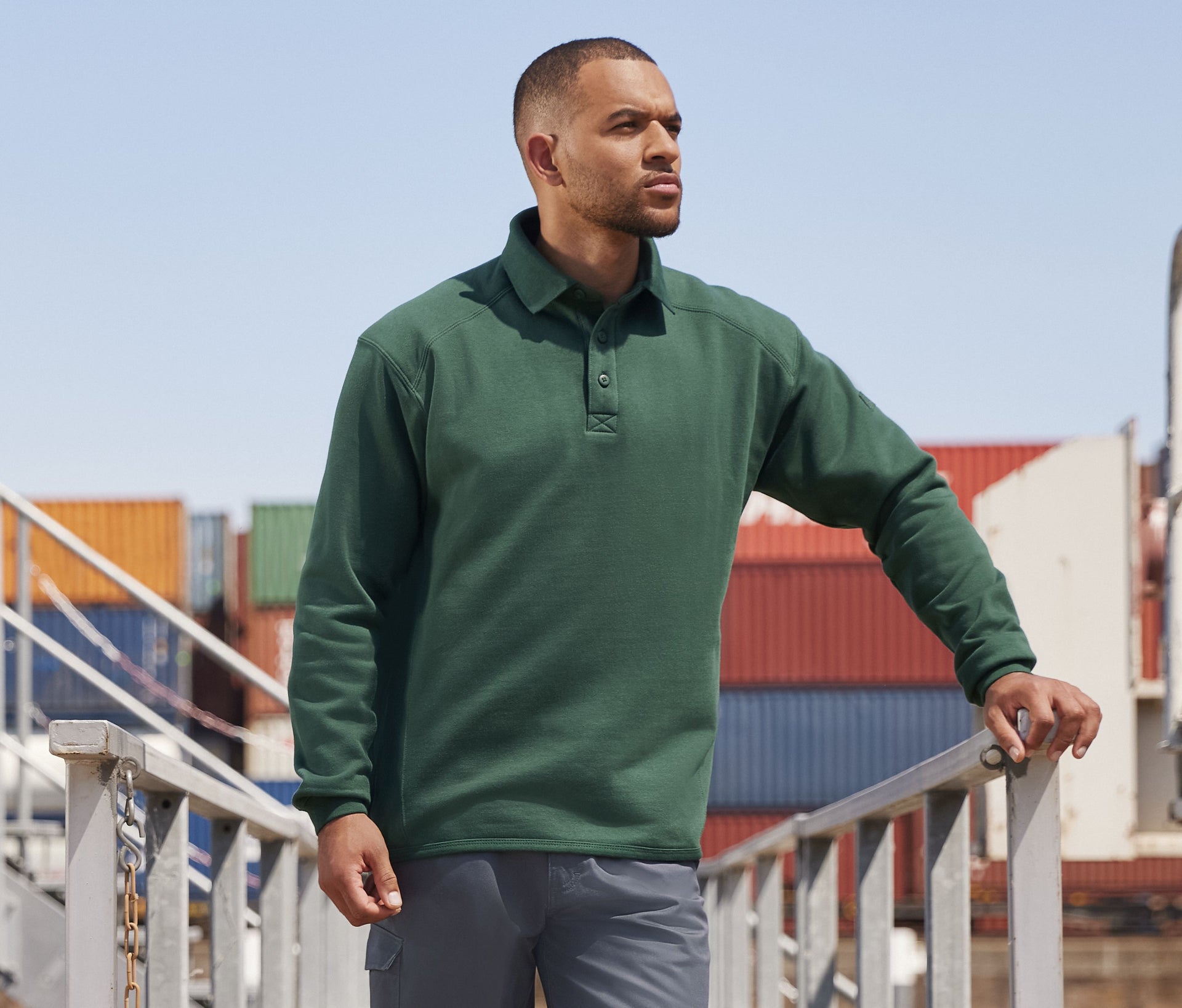 Sweat col polo lavable à 60°