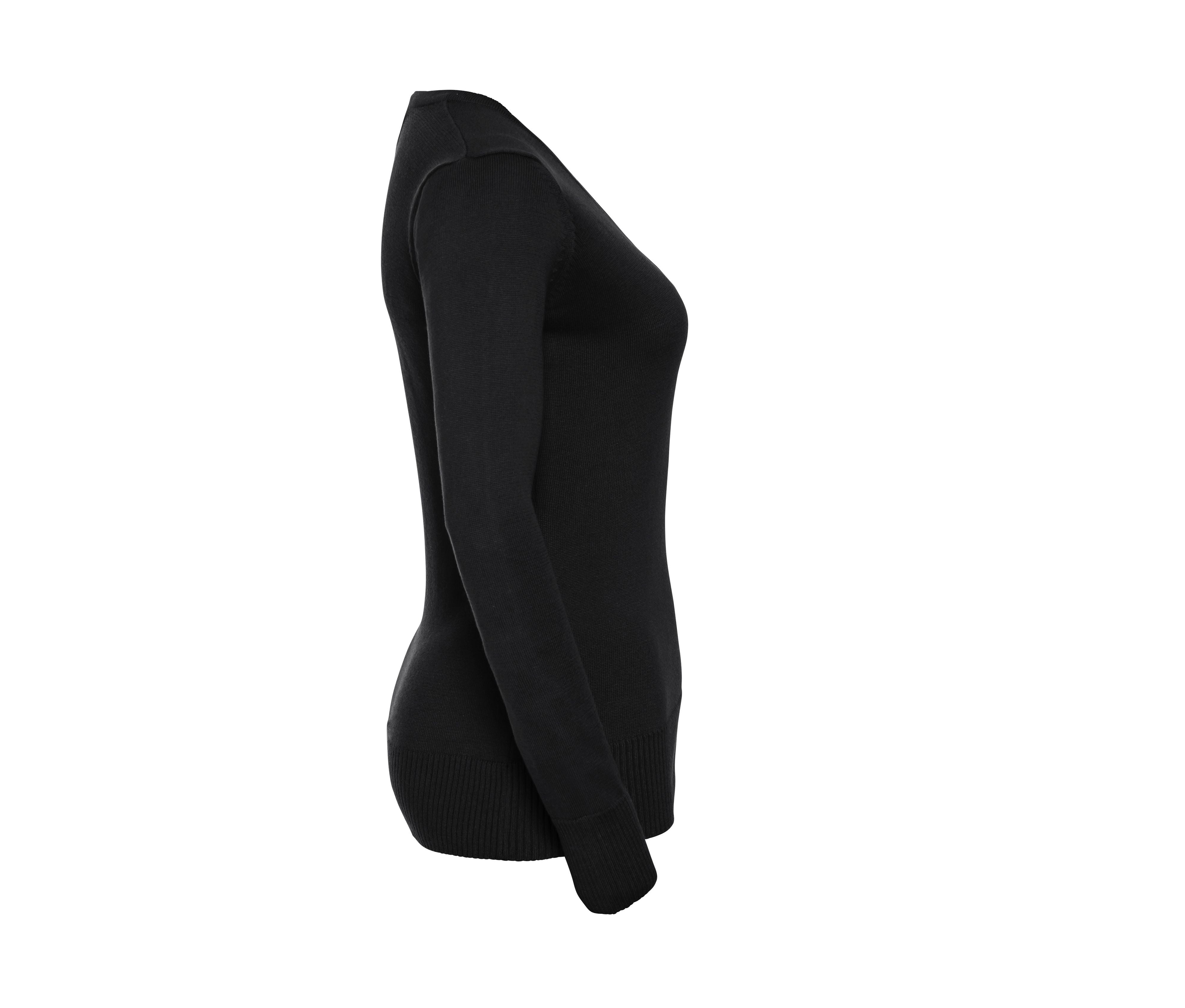 Pull Col V Femme - Black