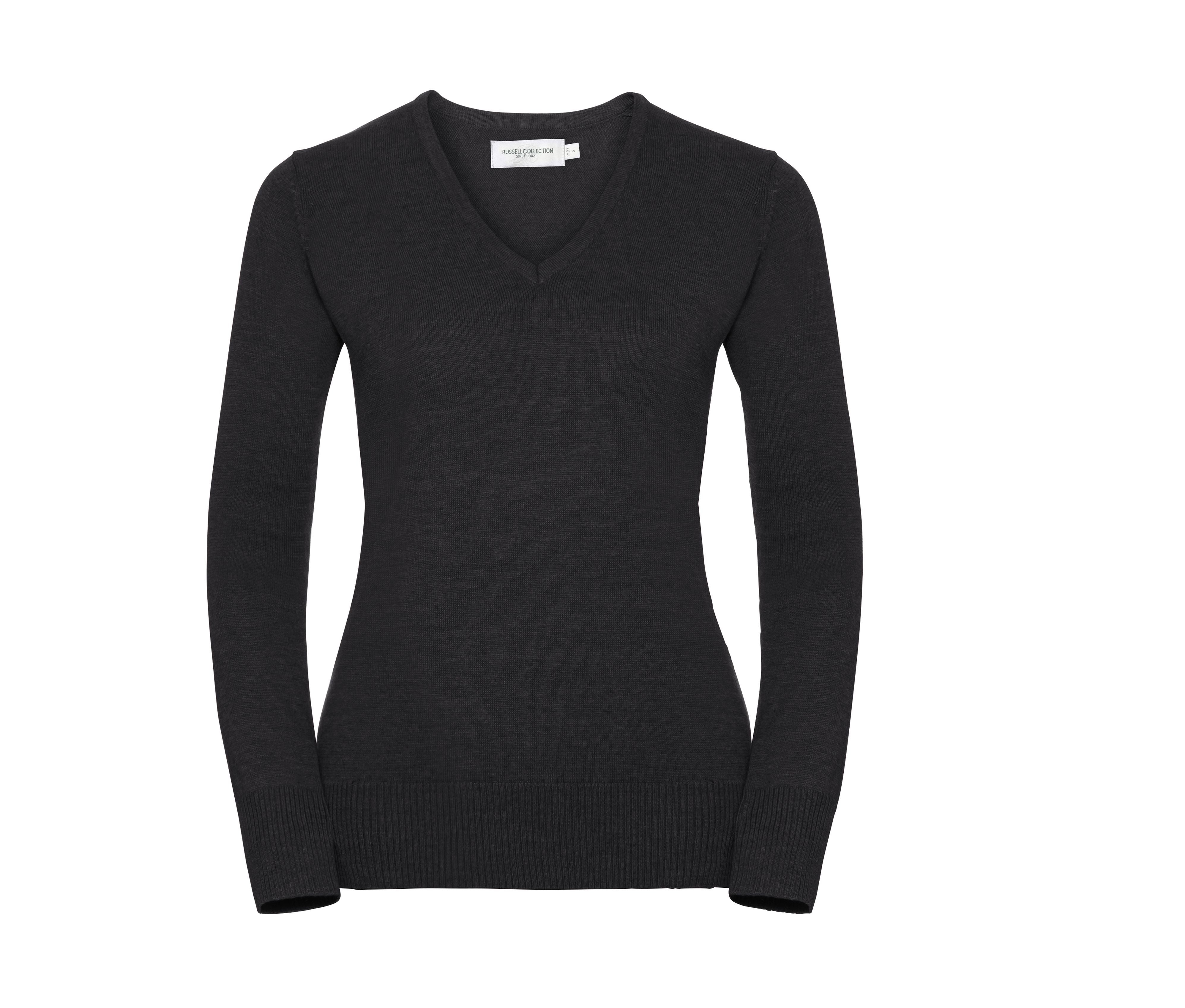 Pull Col V Femme - Charcoal Marl
