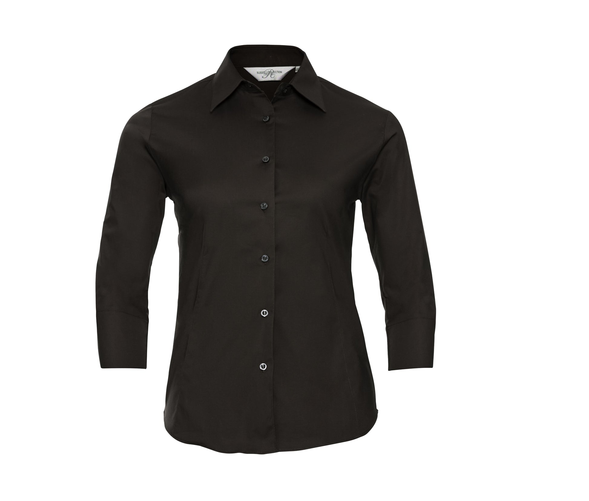 Chemise Stretch Manches 3/4 Femme - Chocolate
