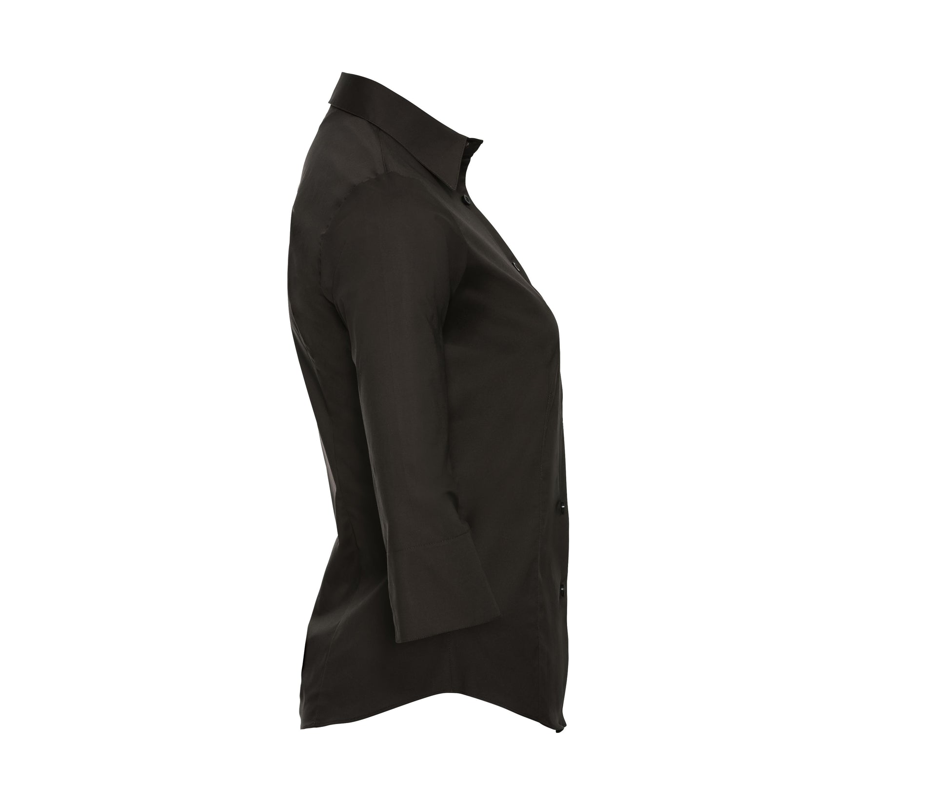 Chemise Stretch Manches 3/4 Femme - Chocolate