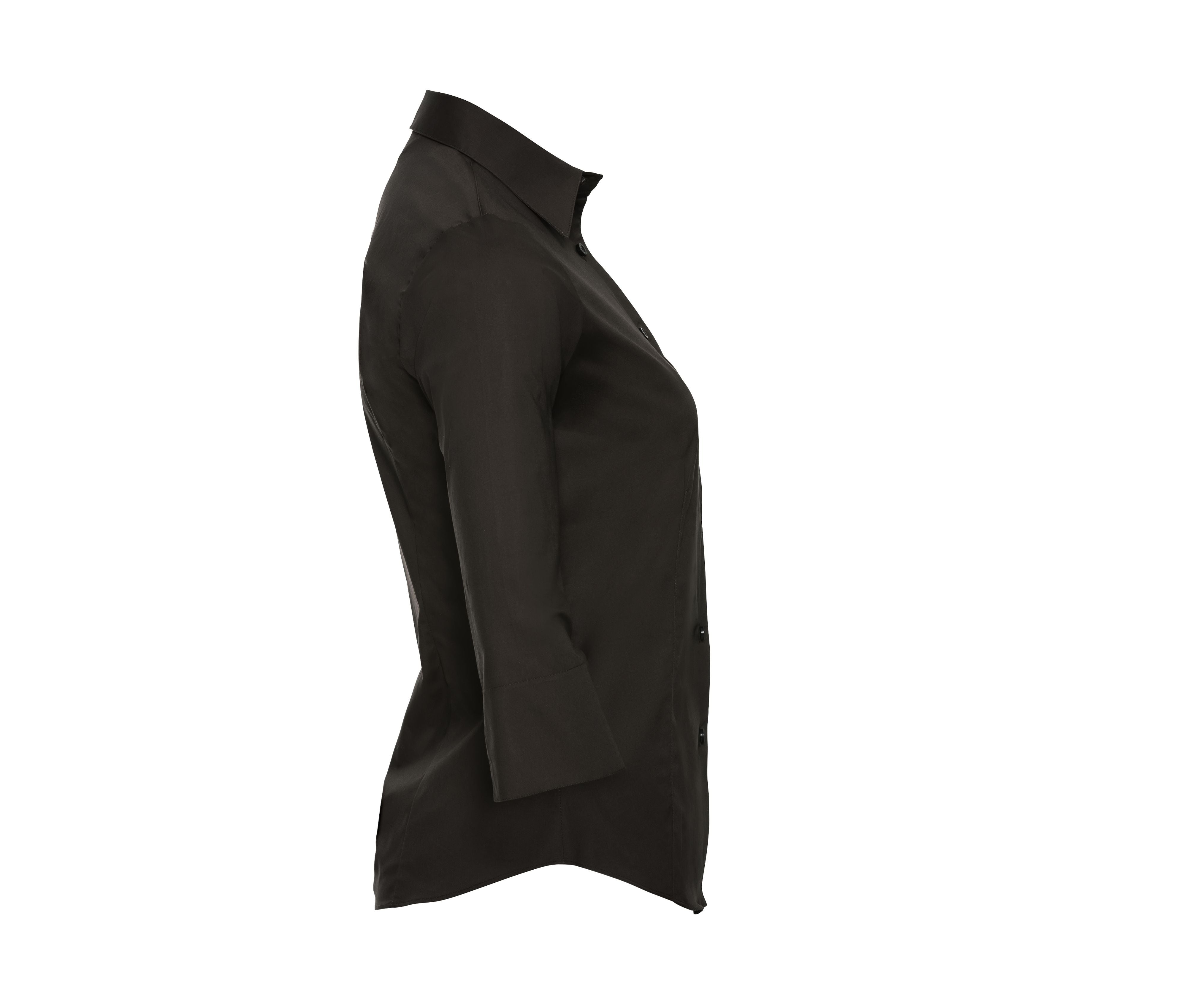 Chemise Stretch Manches 3/4 Femme - Chocolate