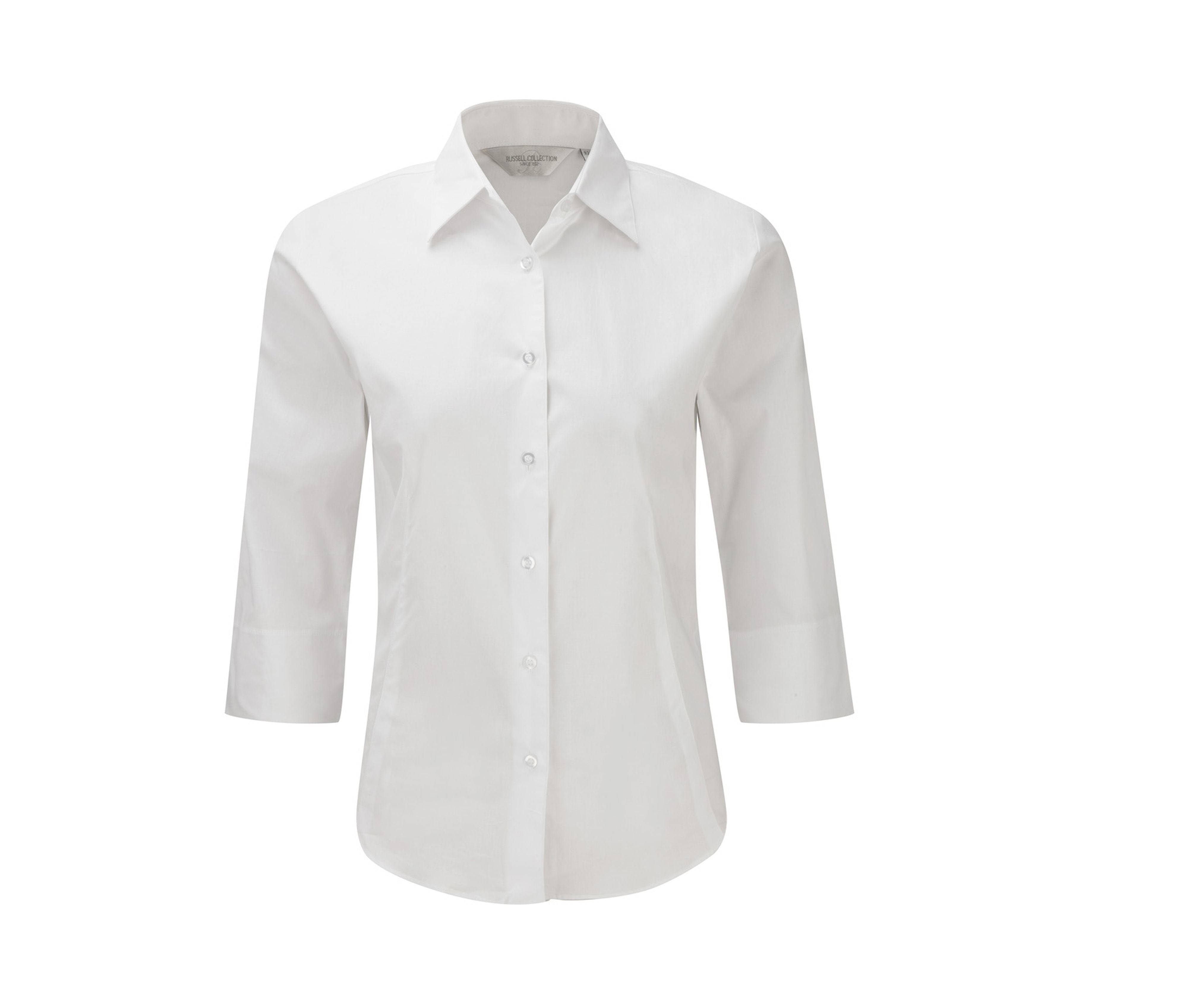 Chemise Stretch Manches 3/4 Femme - White