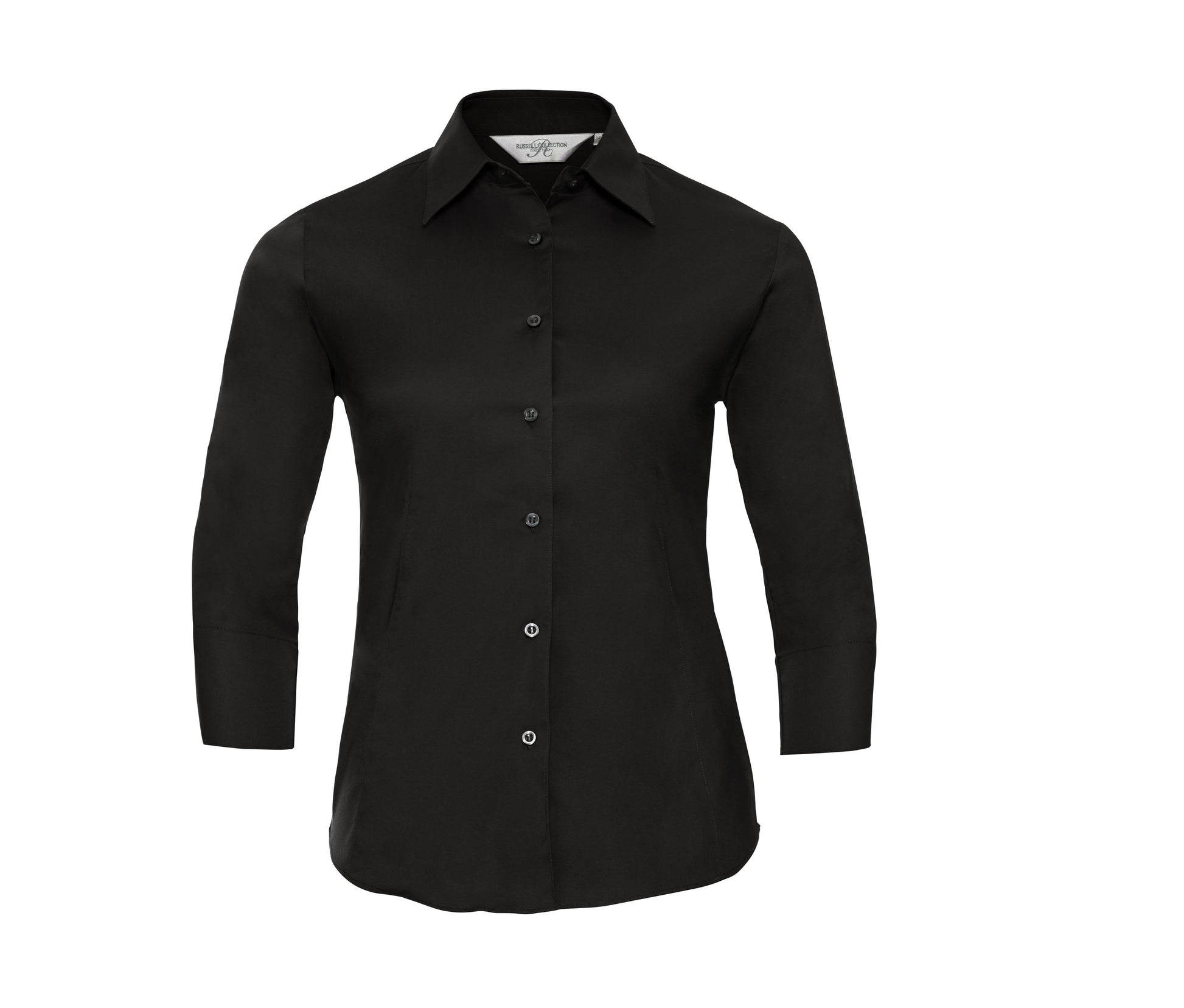 Chemise Stretch Manches 3/4 Femme - Black