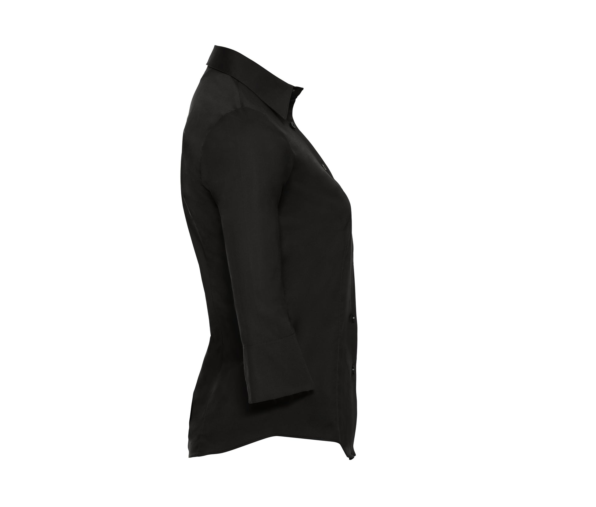 Chemise Stretch Manches 3/4 Femme - Black