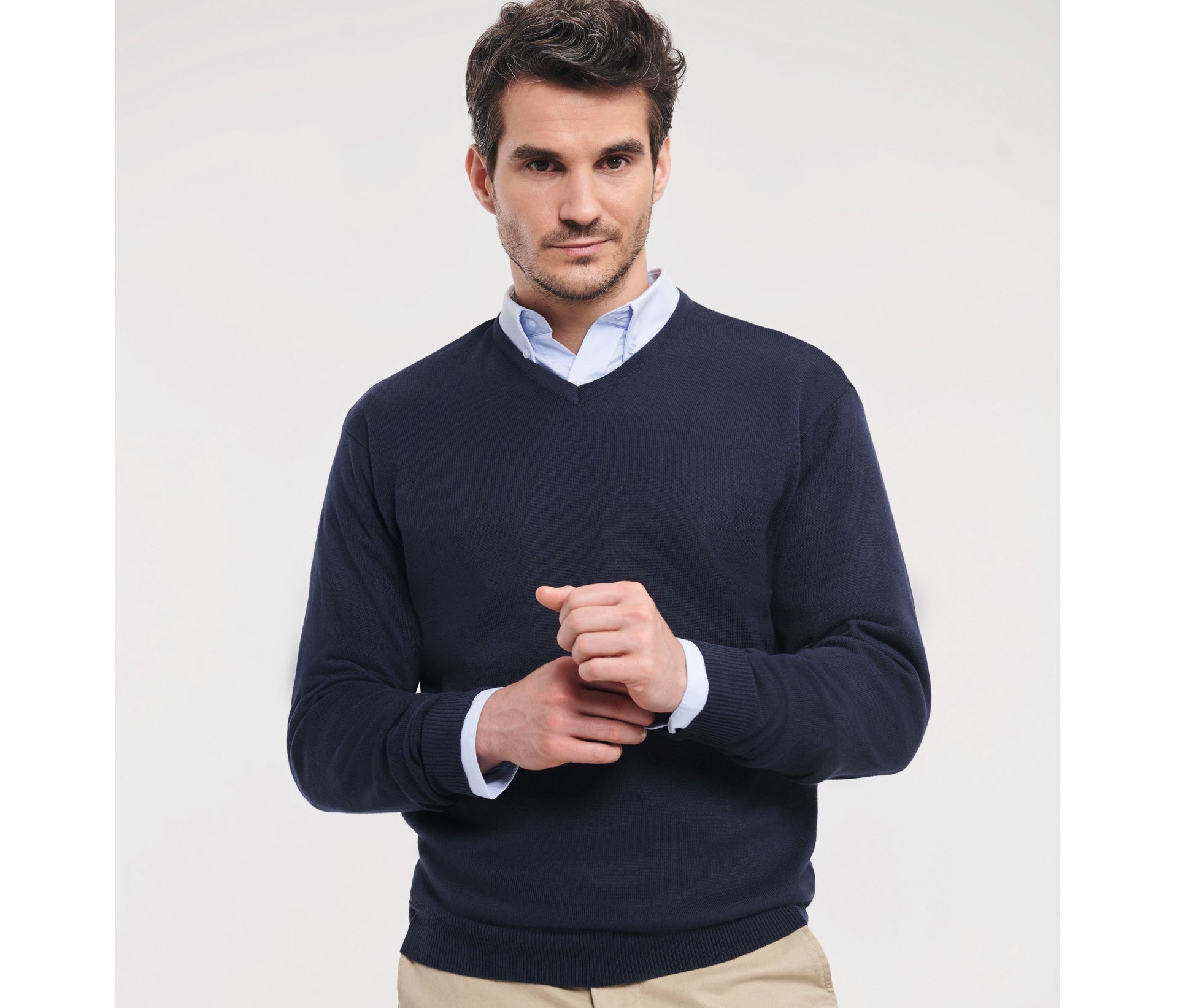 Pull col V homme