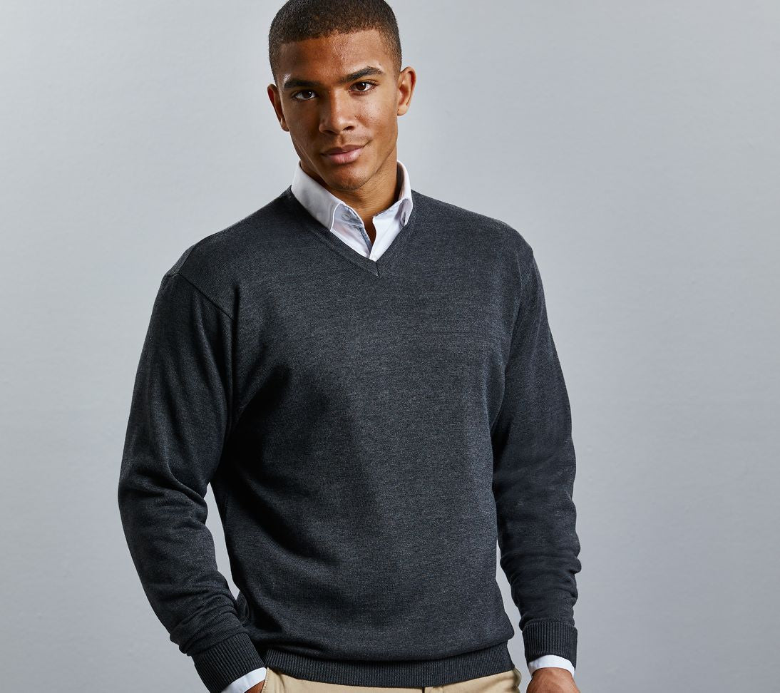Pull col V homme