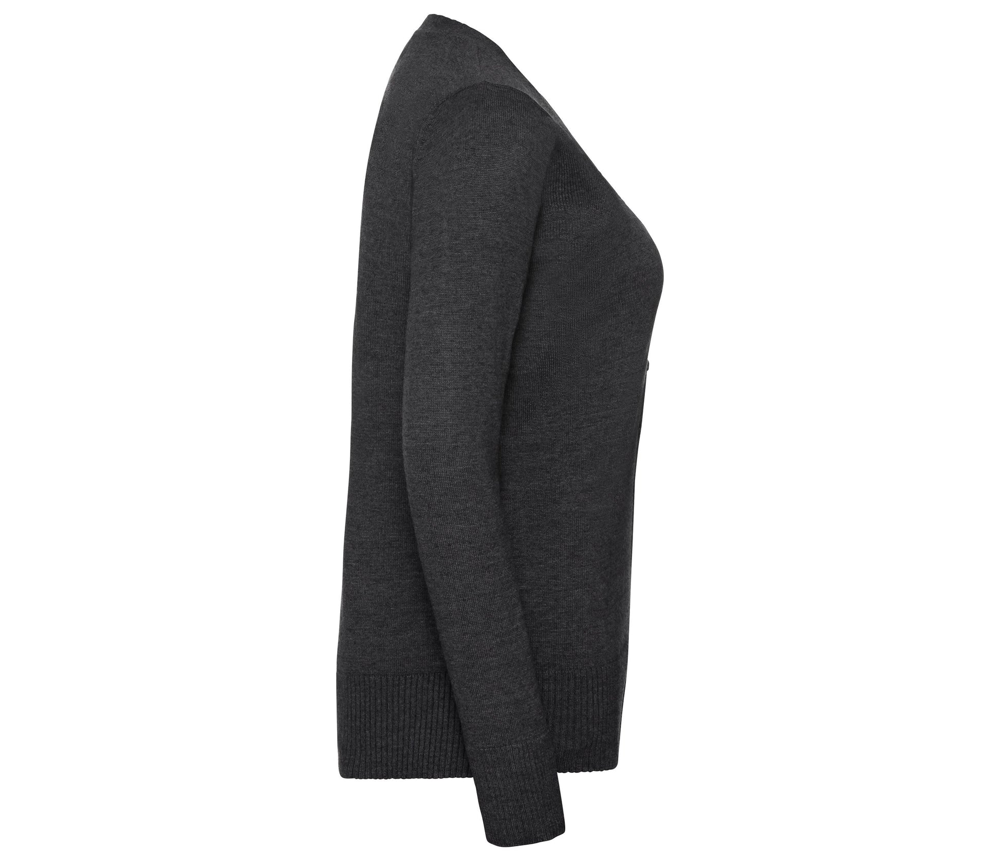 Cardigan Col V Femme - Charcoal Marl