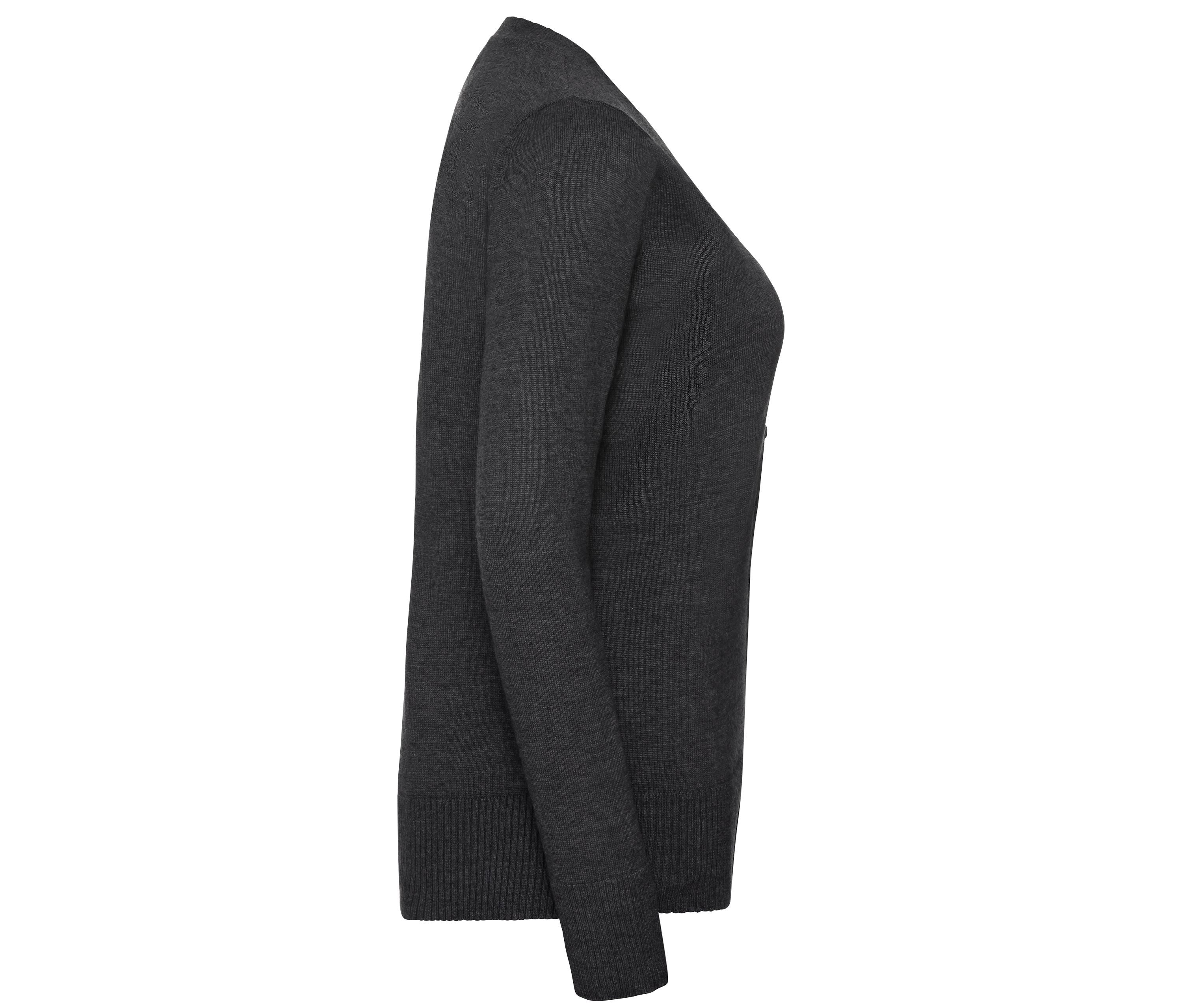 Cardigan Col V Femme - Charcoal Marl