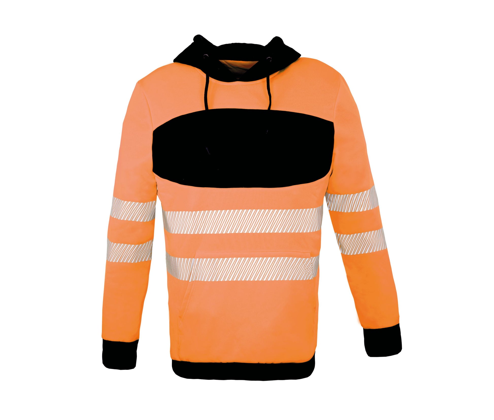 Sweat-Shirt à Capuche Haute Visibilité - Orange / Black
