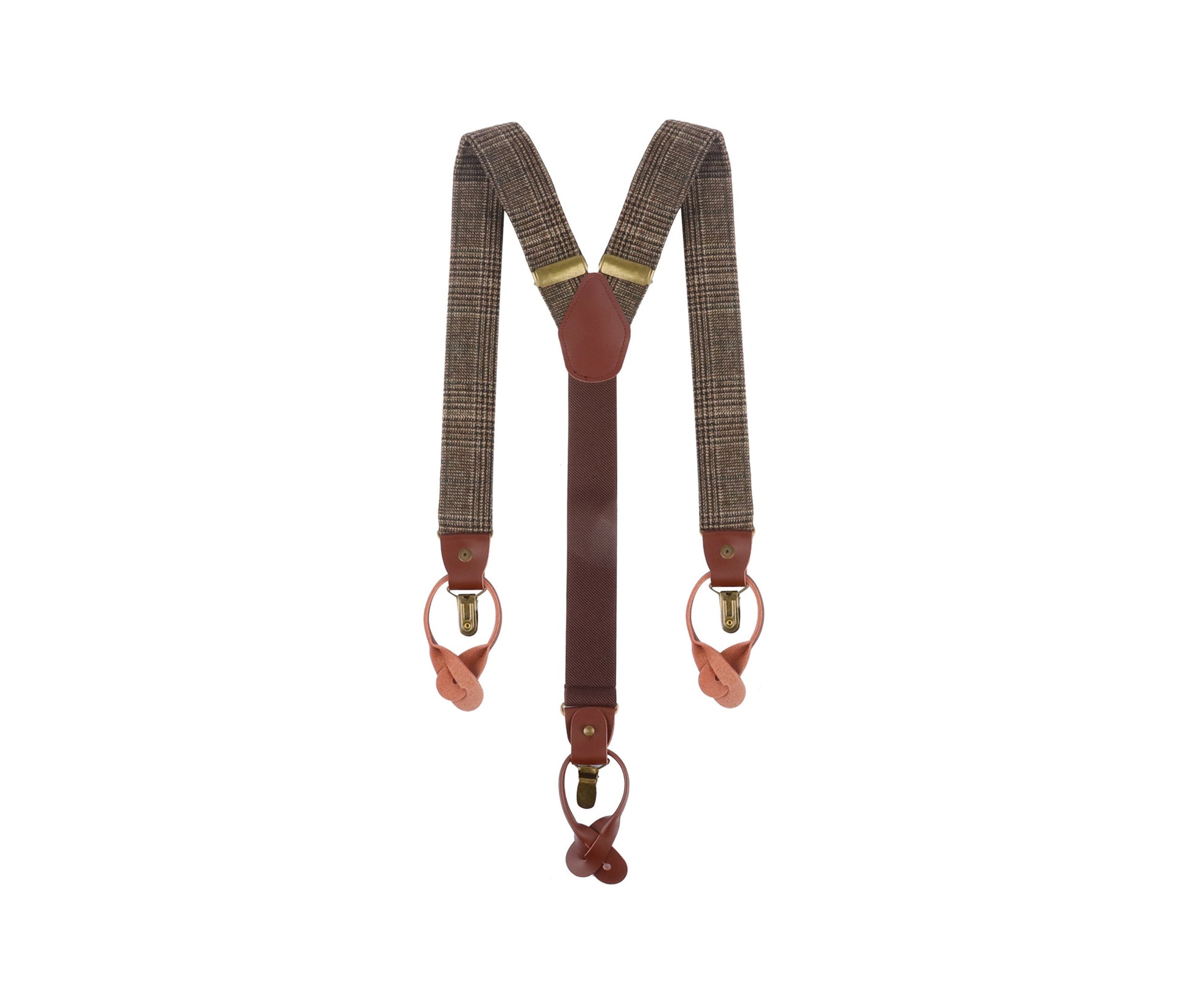 Bretelles Urbaines Stylées Avec Motif à Carreaux (glencheck) - Dark Brown
