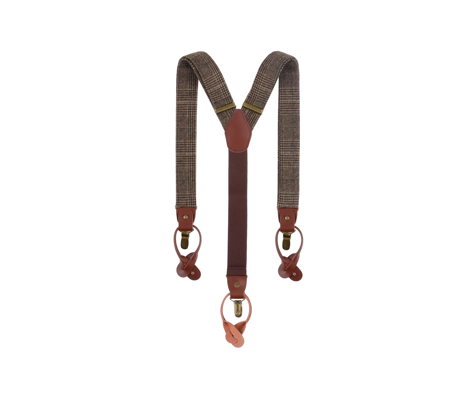 Bretelles Urbaines Stylées Avec Motif à Carreaux (glencheck) - Dark Brown