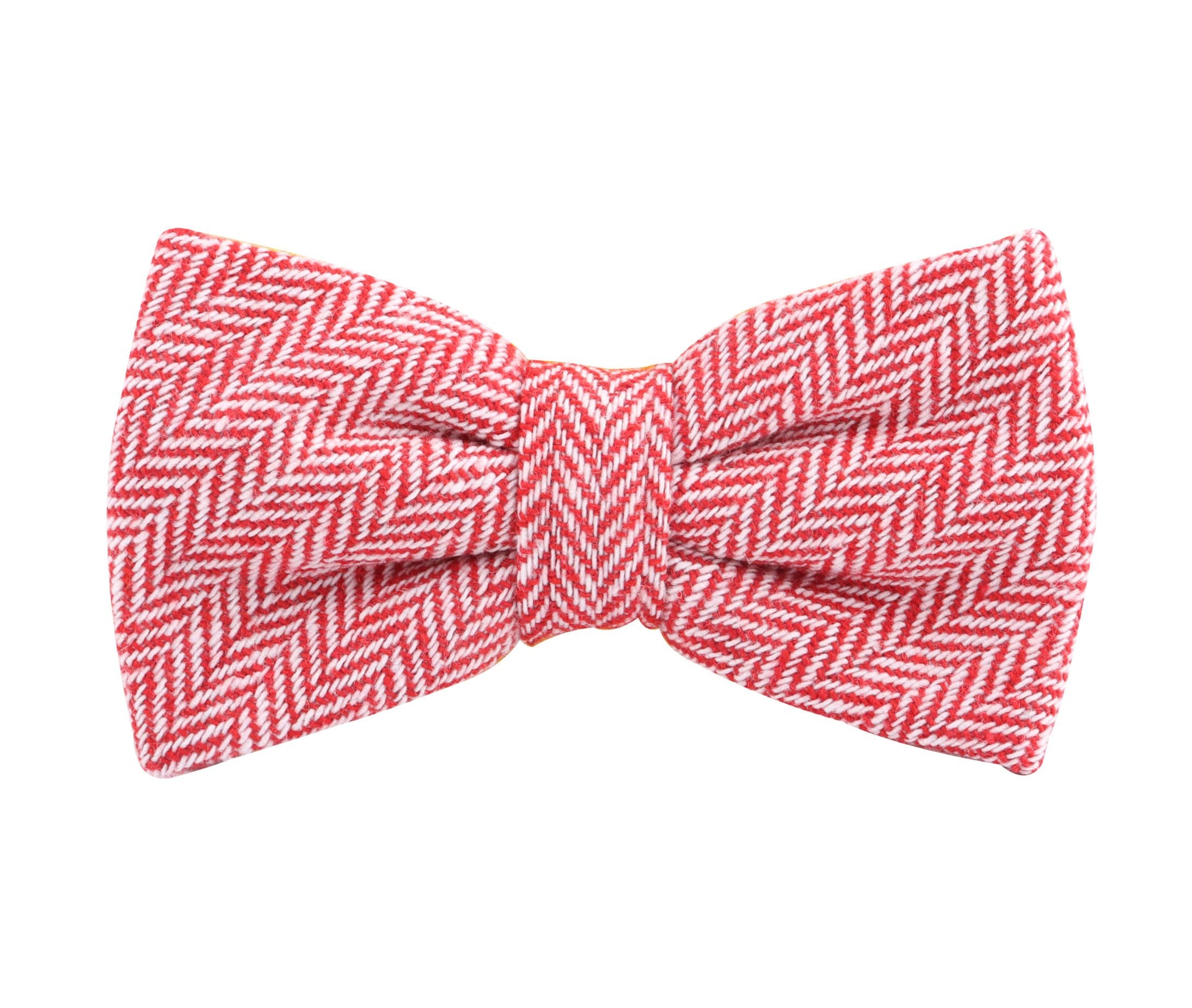 Noeud Papillon Stylé Avec Motif à Chevrons Herringbone - Red