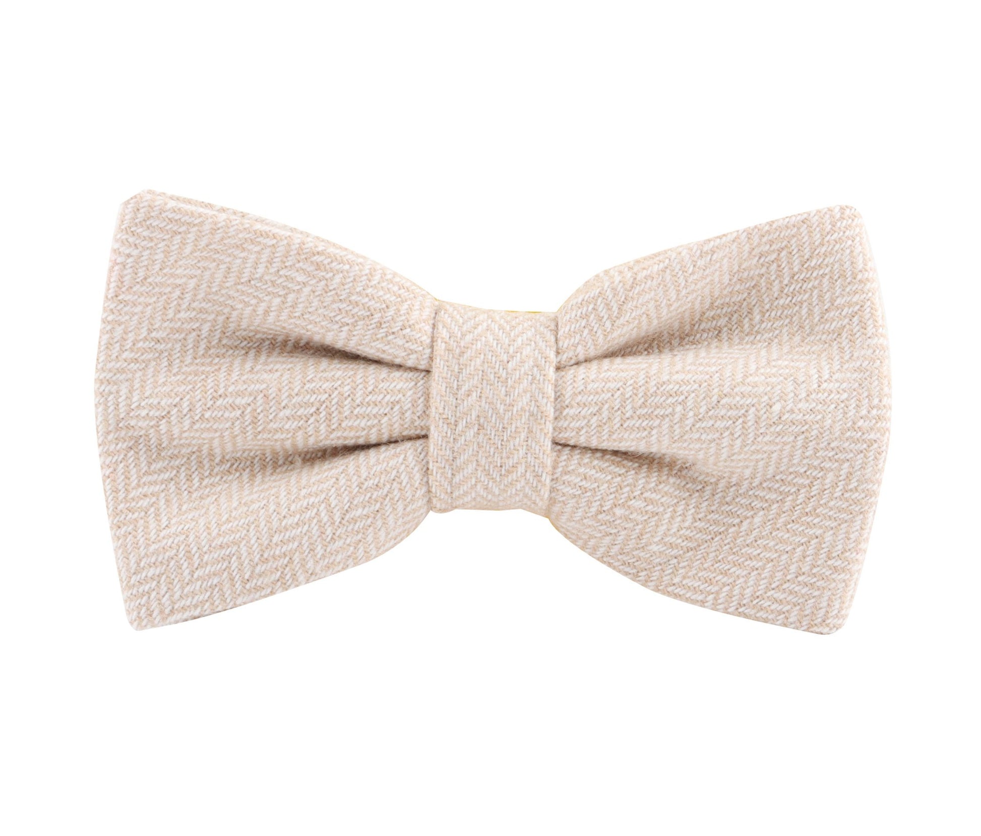 Noeud Papillon Stylé Avec Motif à Chevrons Herringbone - Sand