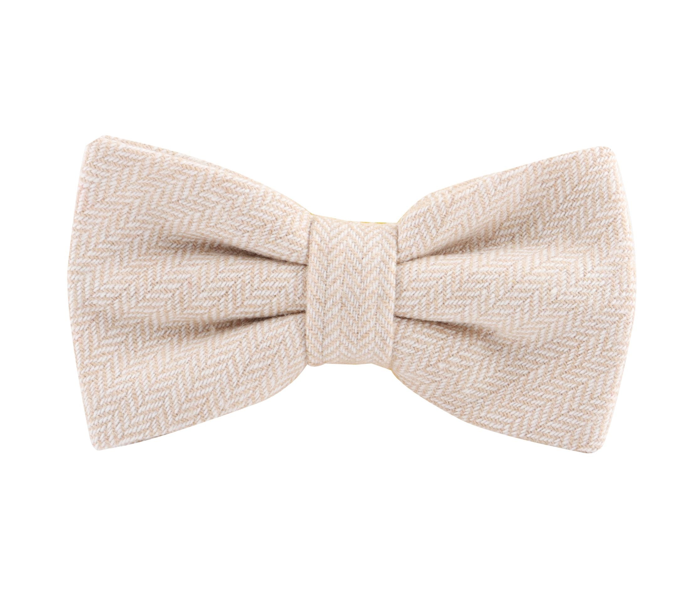 Noeud Papillon Stylé Avec Motif à Chevrons Herringbone - Sand