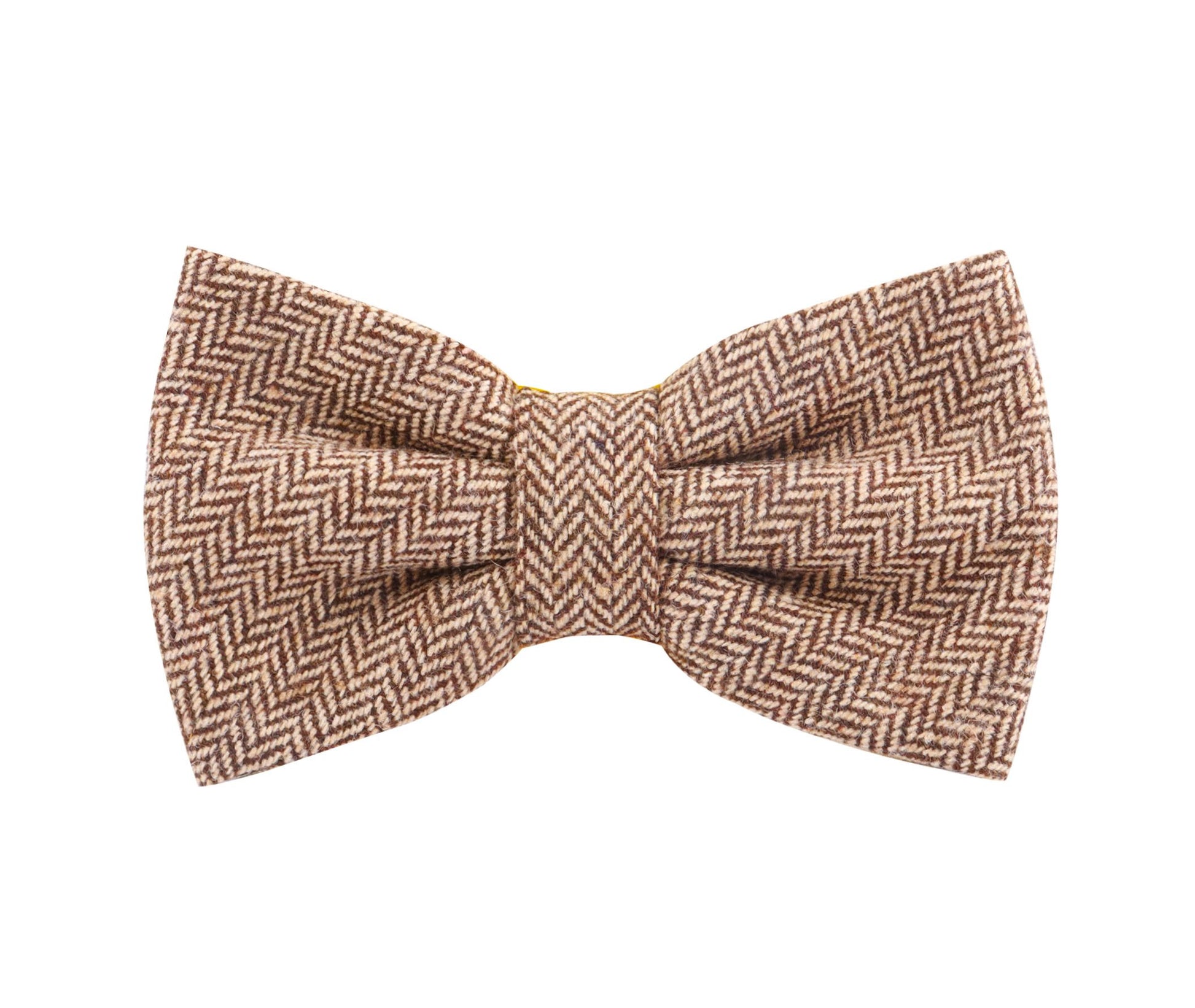 Noeud Papillon Stylé Avec Motif à Chevrons Herringbone - Light Brown