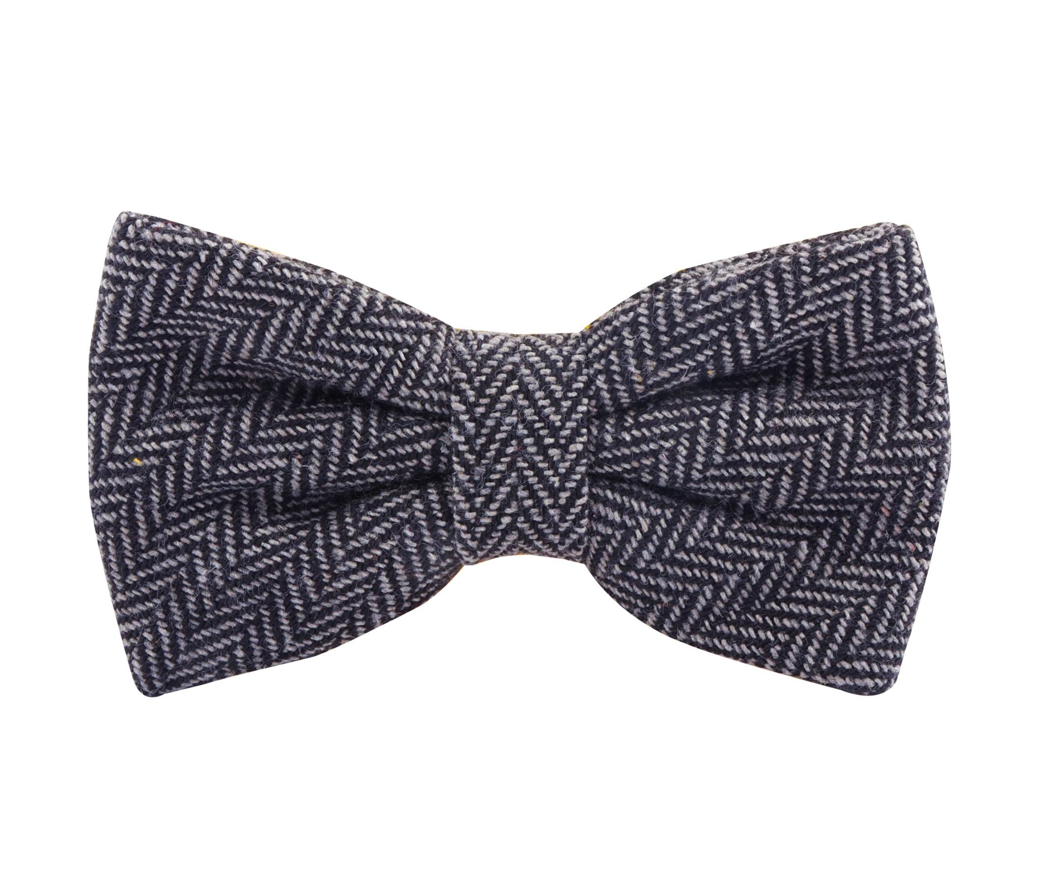 Noeud Papillon Stylé Avec Motif à Chevrons Herringbone - Anthracite