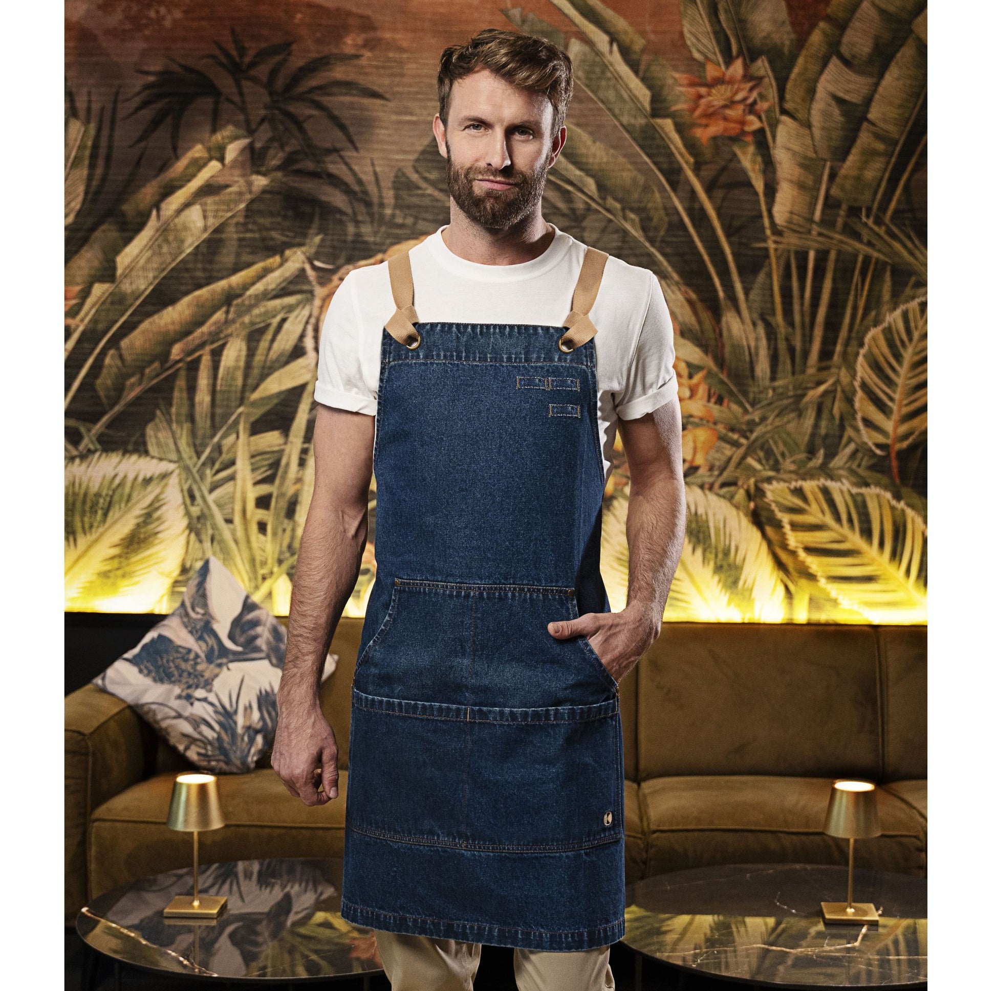 Tablier à bavette denim style urbain