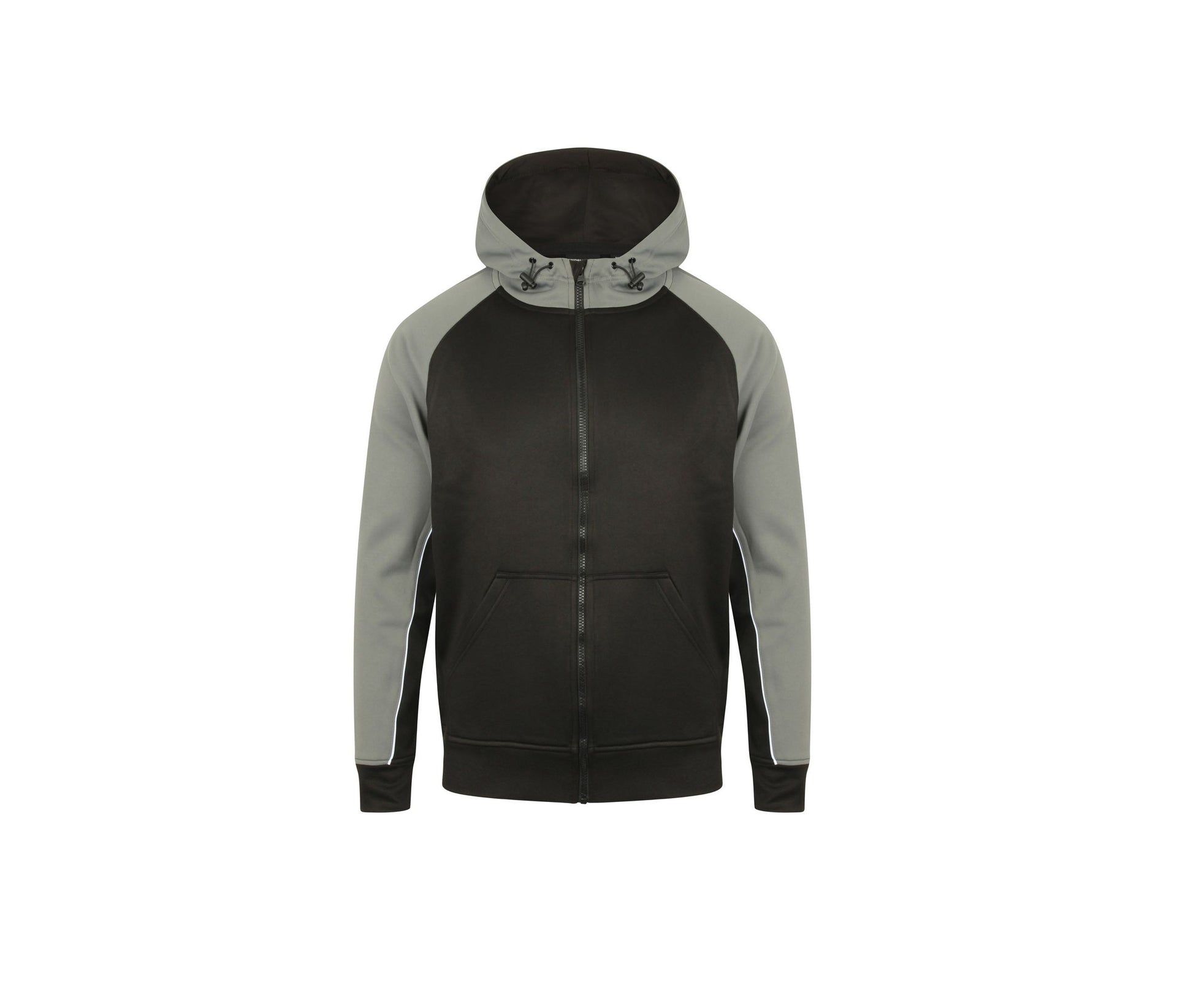 Sweat Capuche Contrasté - Black / Gunmetal Grey / White