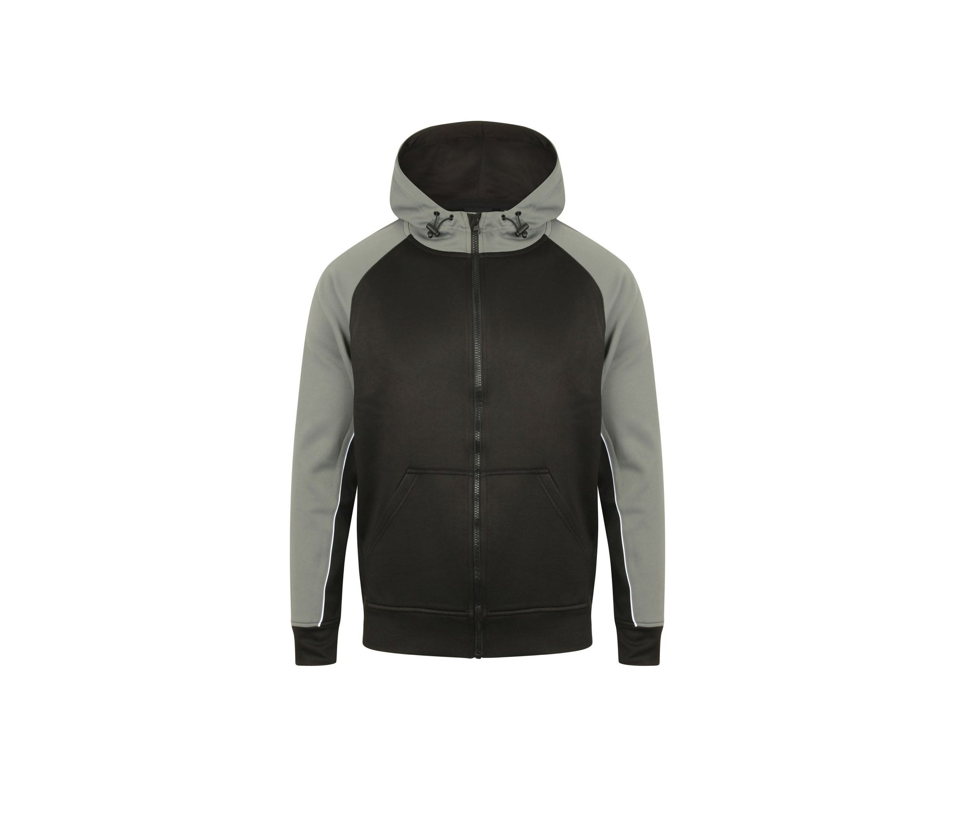 Sweat Capuche Contrasté - Black / Gunmetal Grey / White