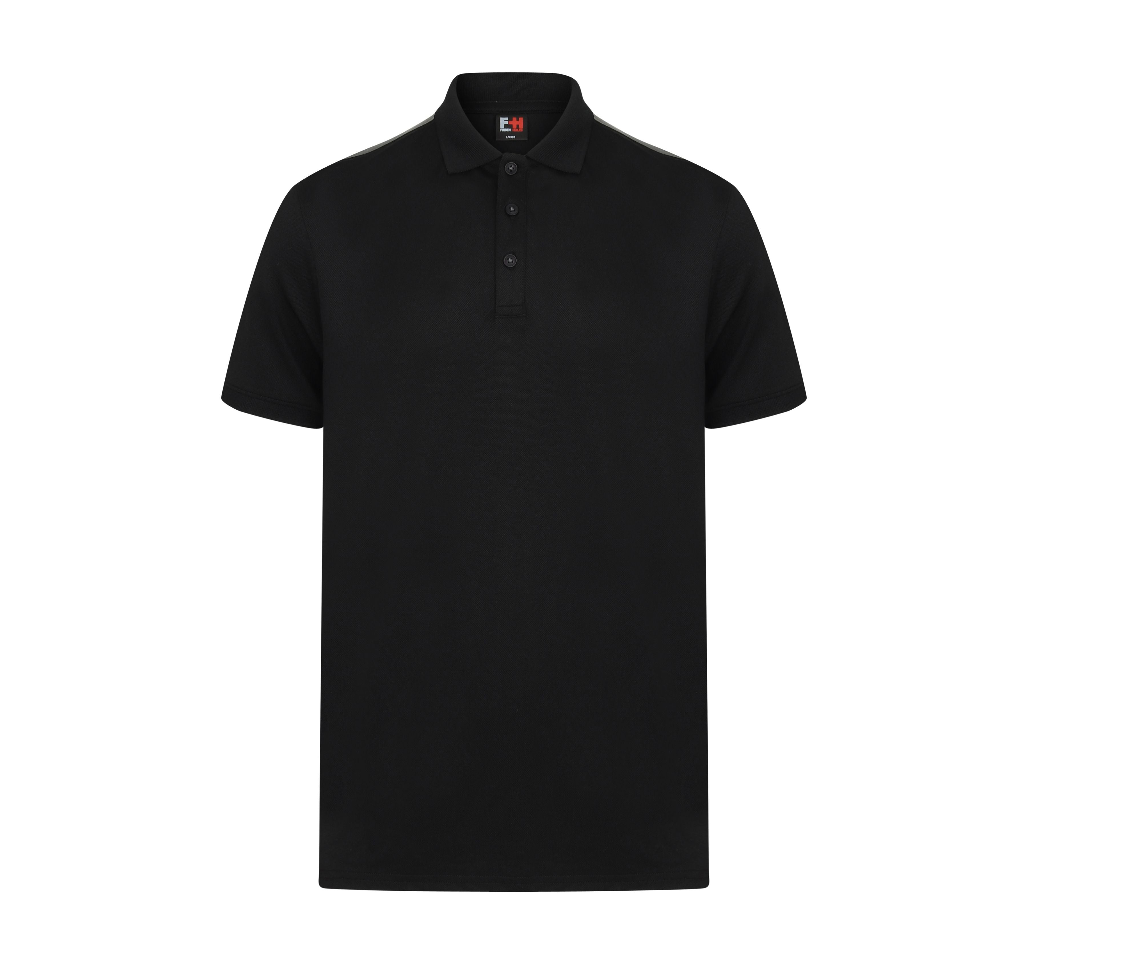 Polo Stretch Contrasté - Black/gunmetal Grey
