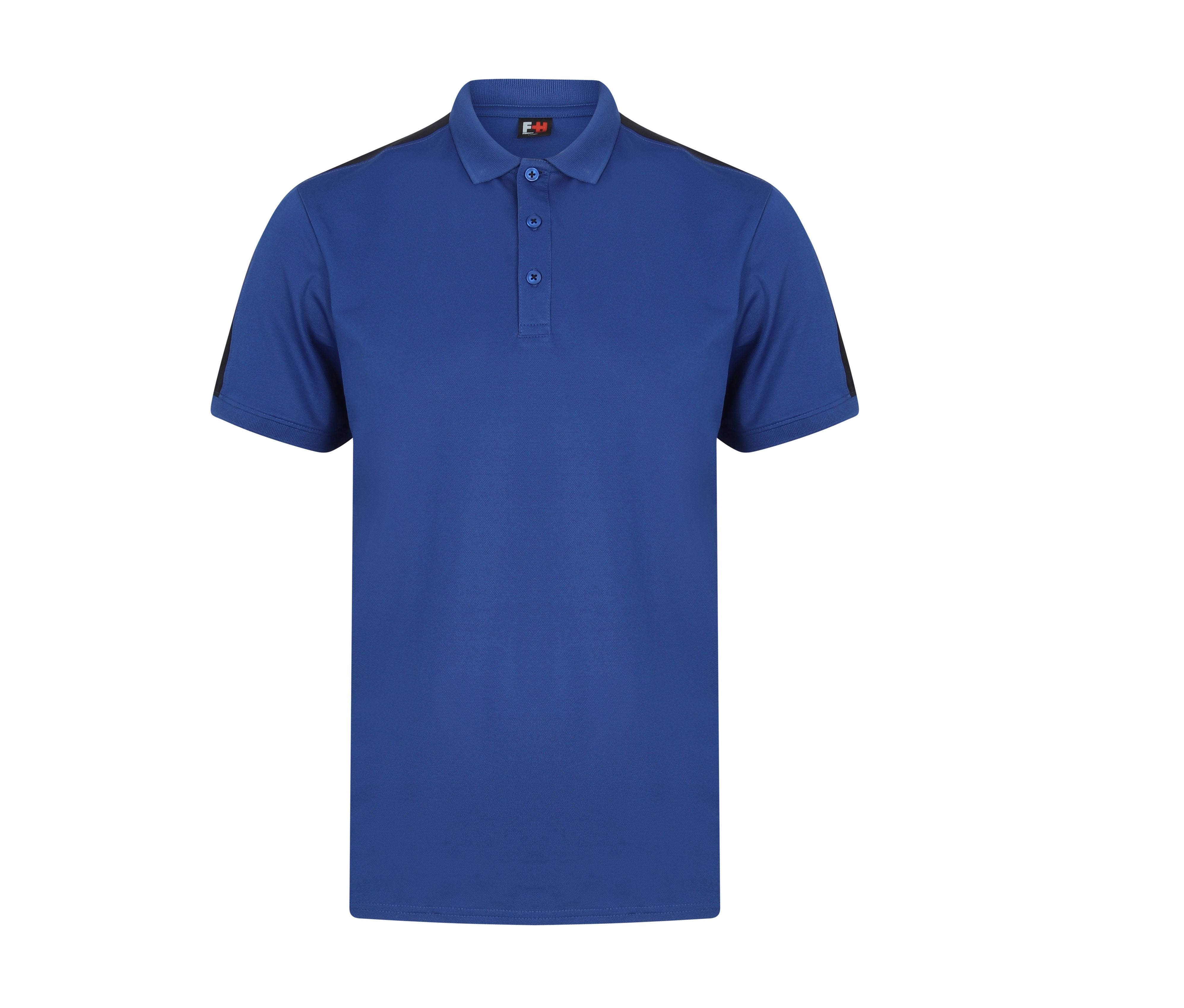 Polo Stretch Contrasté - Royal / Navy