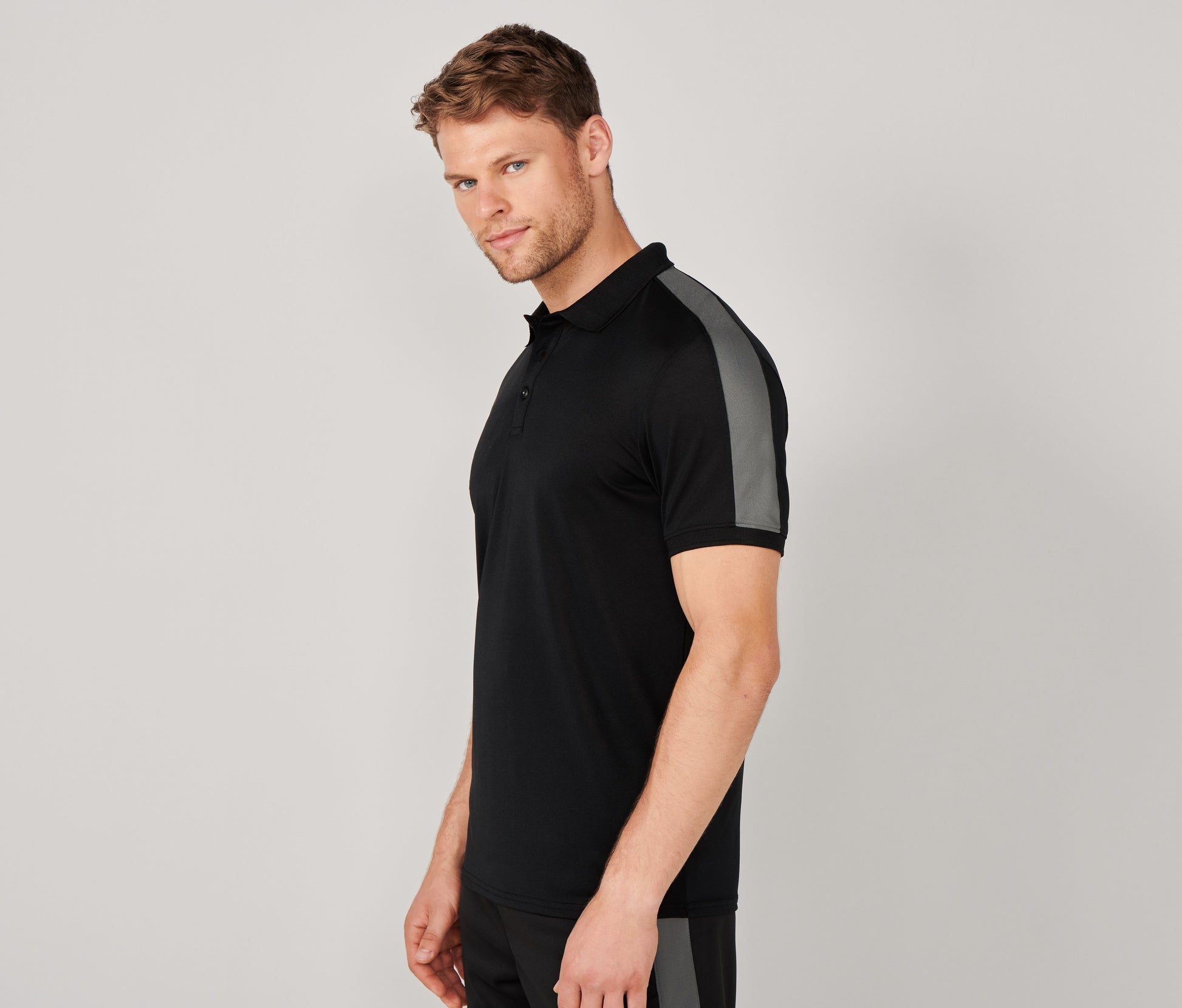 Polo stretch contrasté