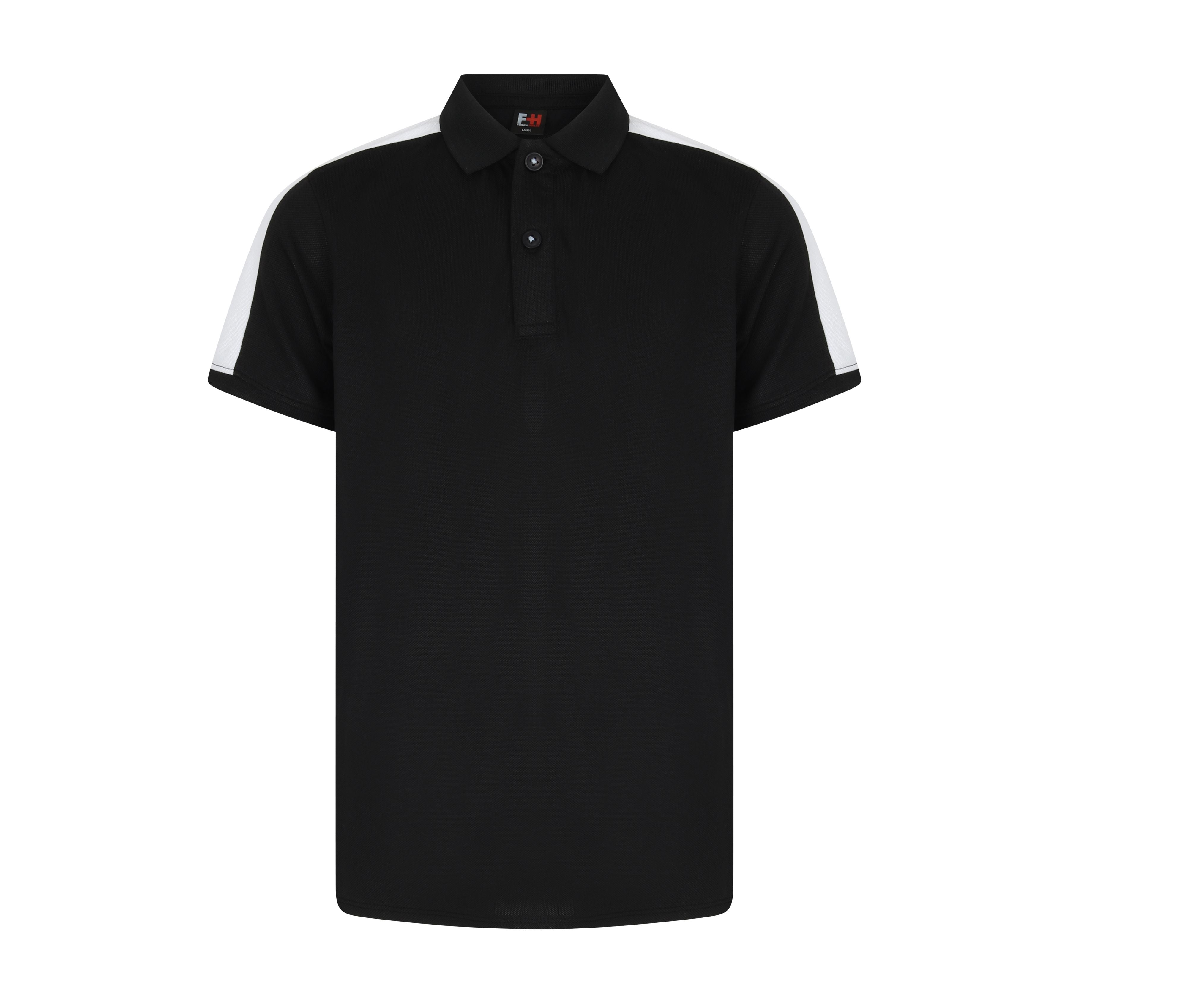 Polo Stretch Contrasté Enfant - Black/white