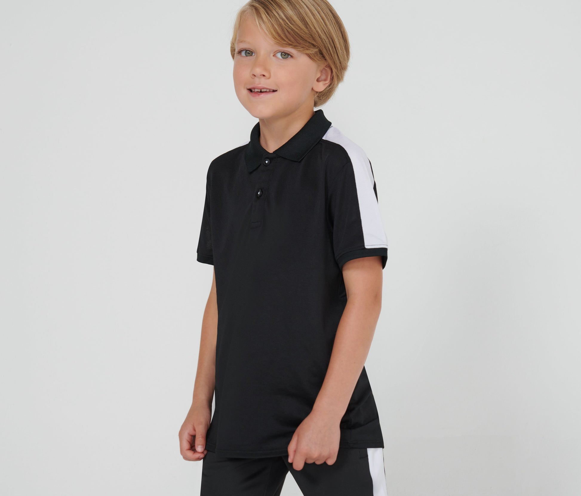 Polo stretch contrasté enfant