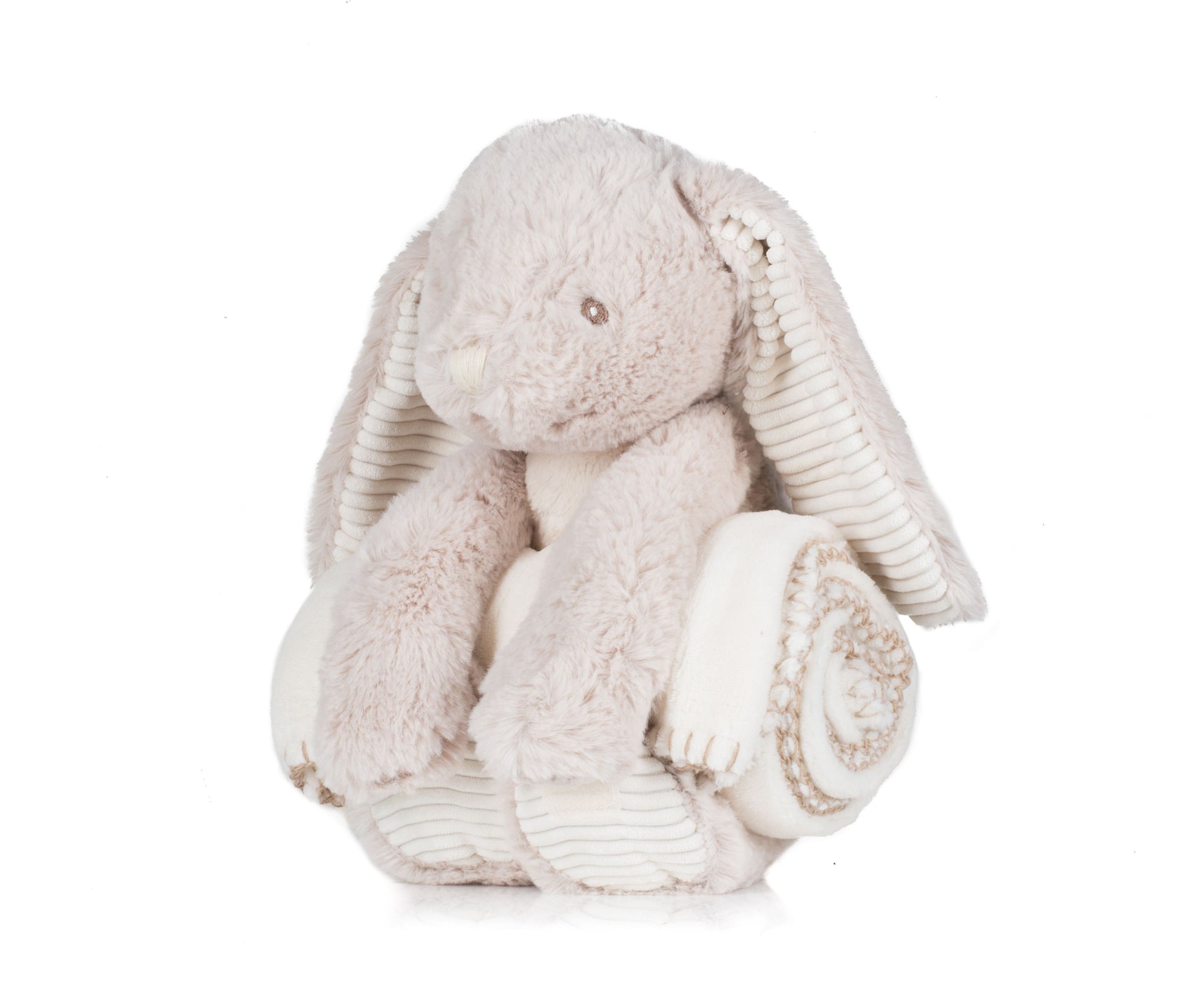 Peluche Lapin Avec Couverture - Cream