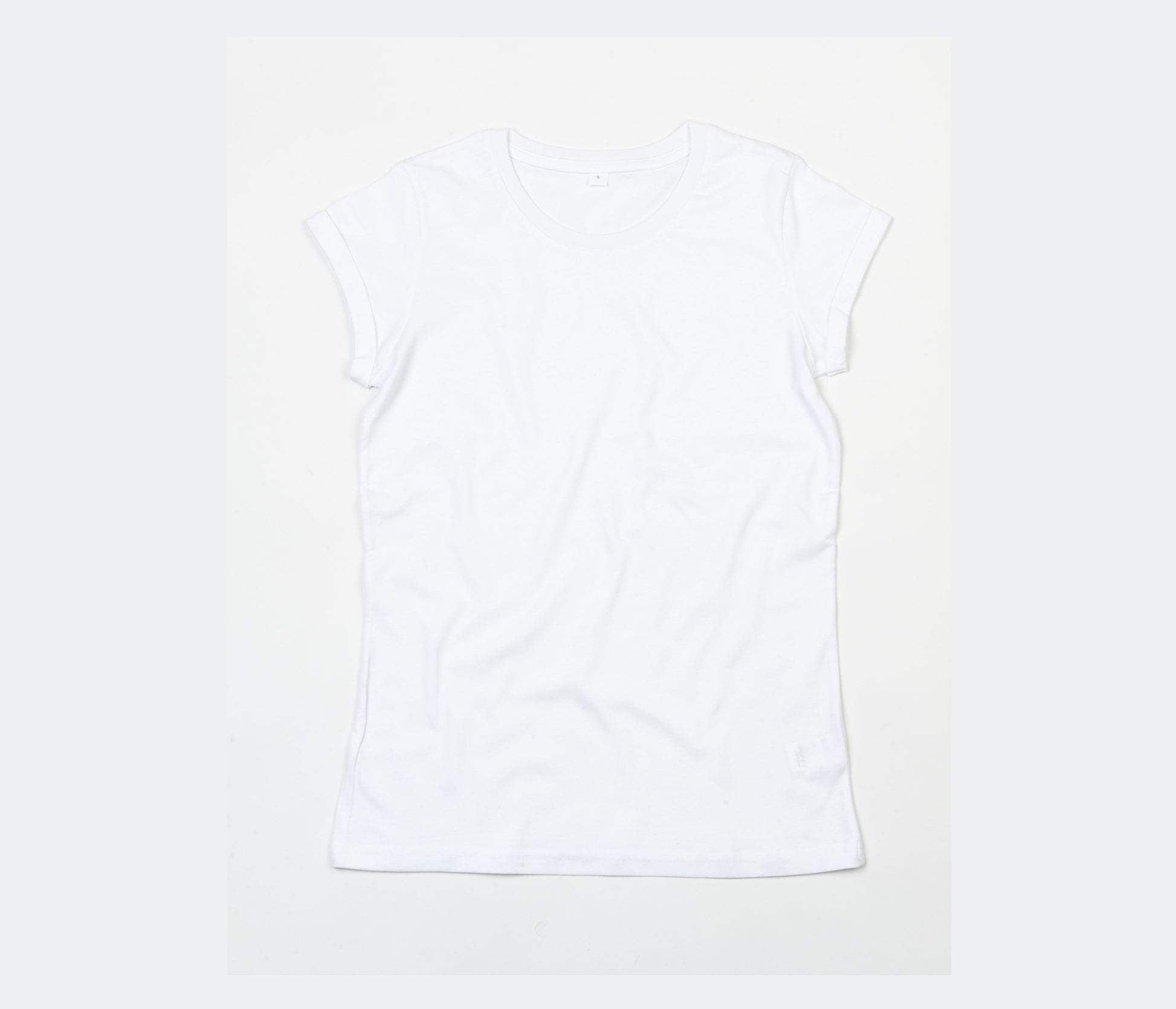 Tee-Shirt Femme Manches Roulées - White