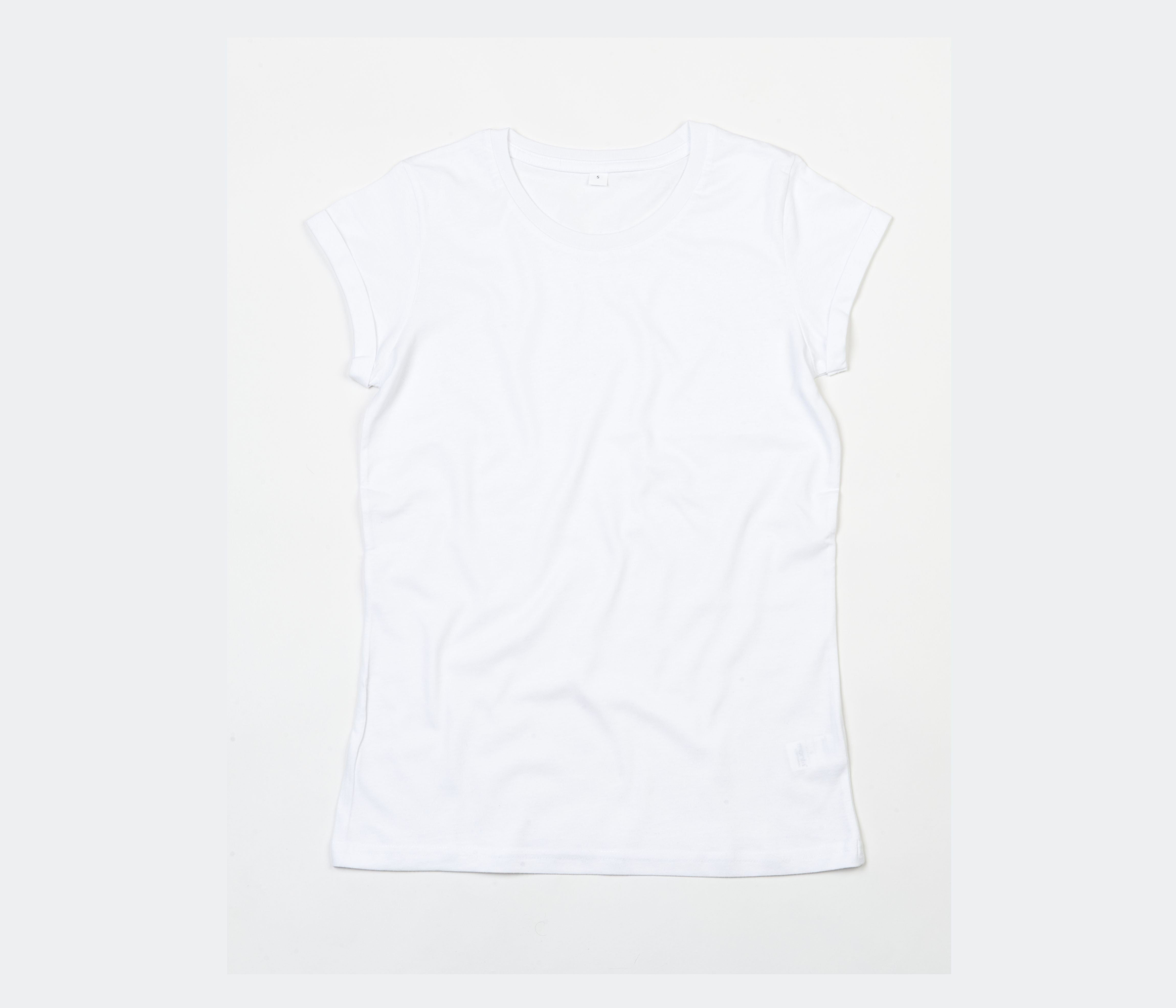 Tee-Shirt Femme Manches Roulées - White