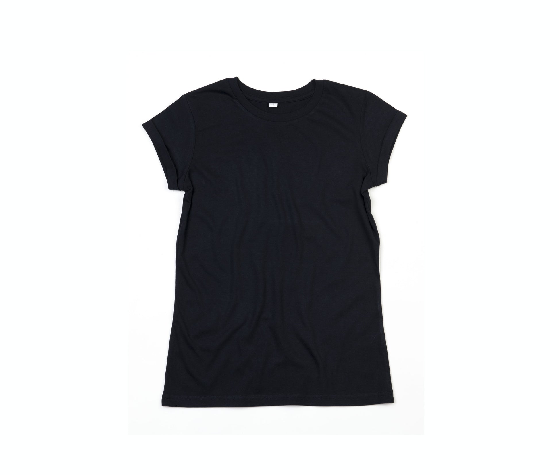 Tee-Shirt Femme Manches Roulées - Black
