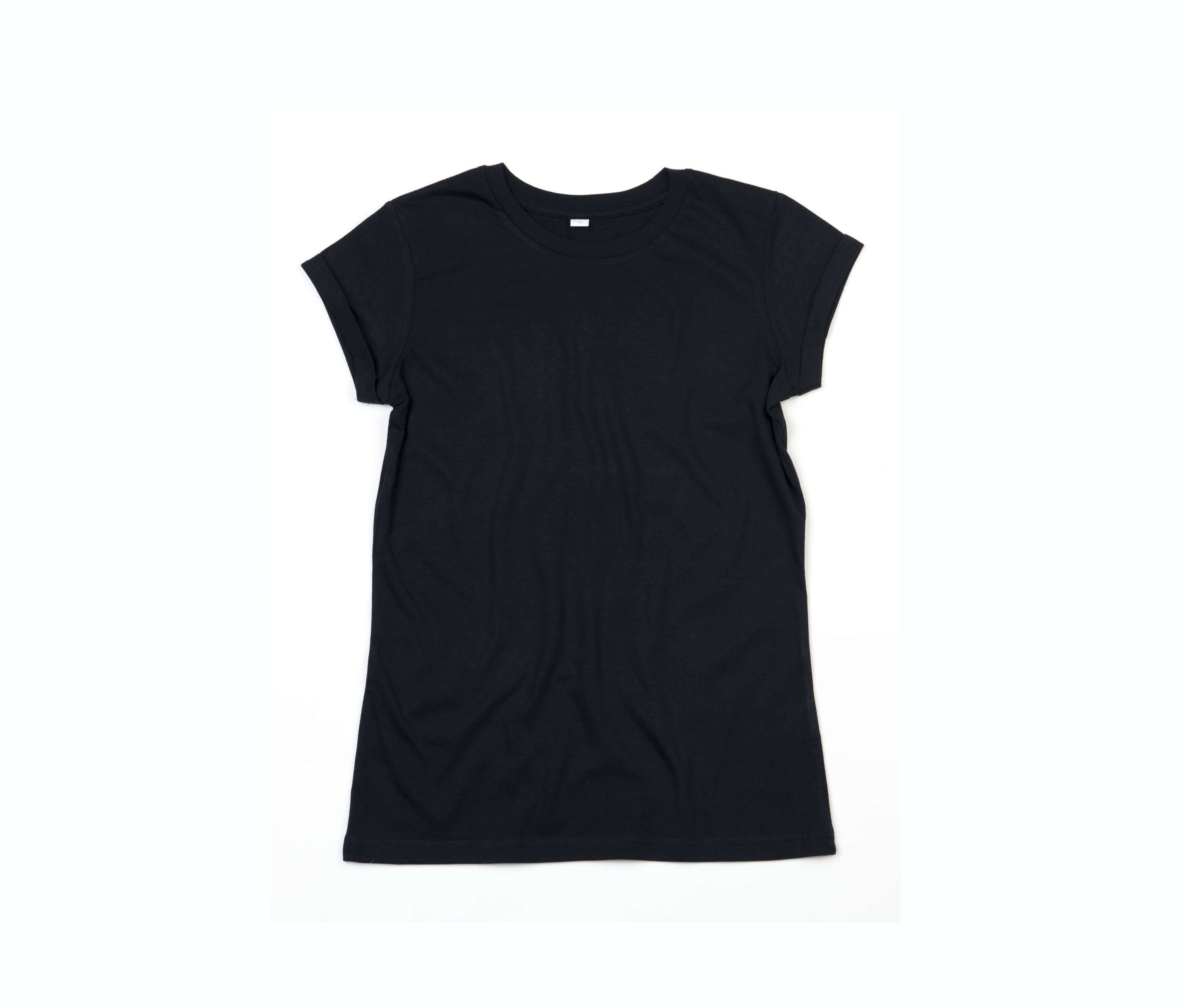 Tee-Shirt Femme Manches Roulées - Black