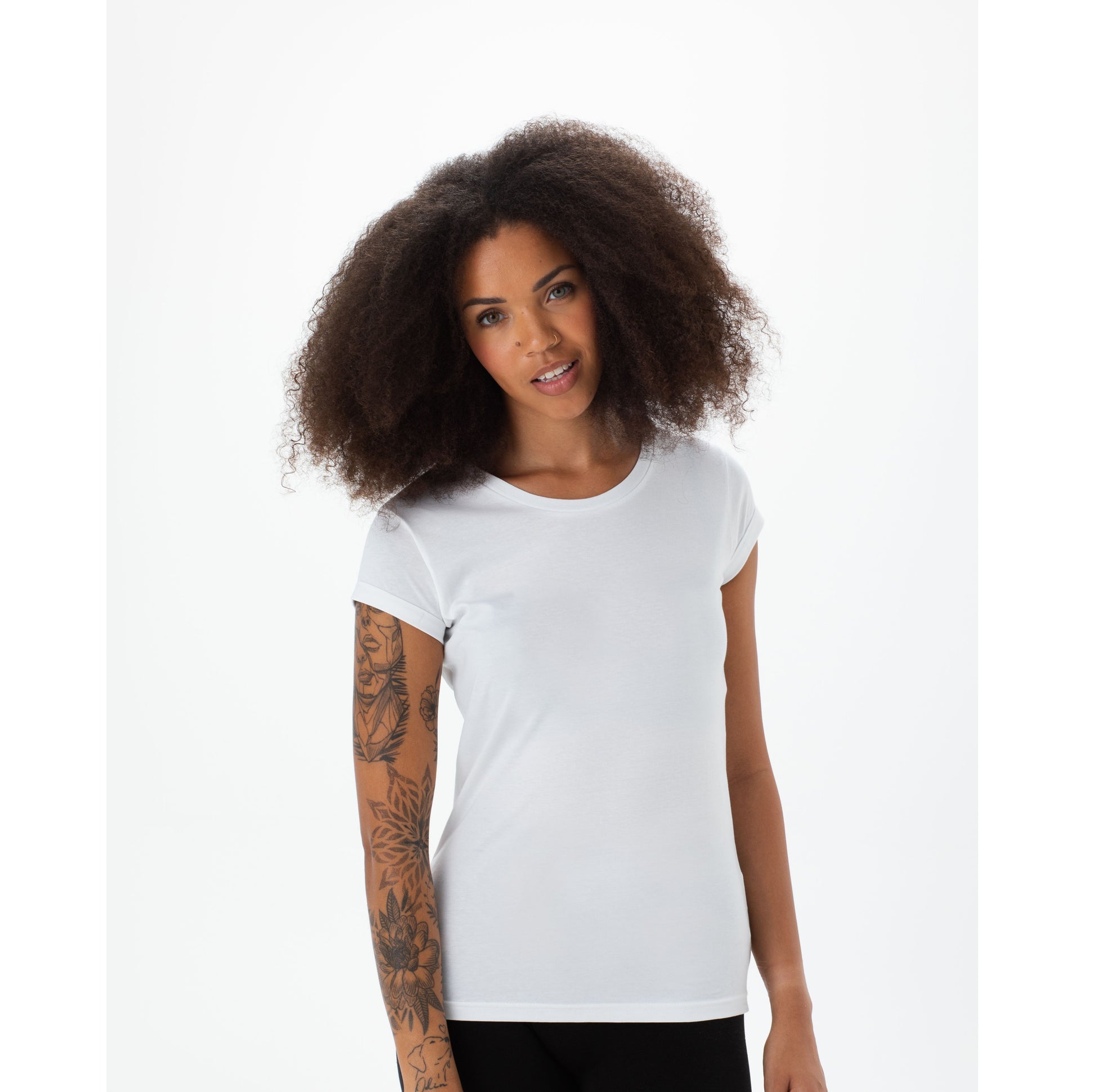 Tee-shirt femme manches roulées