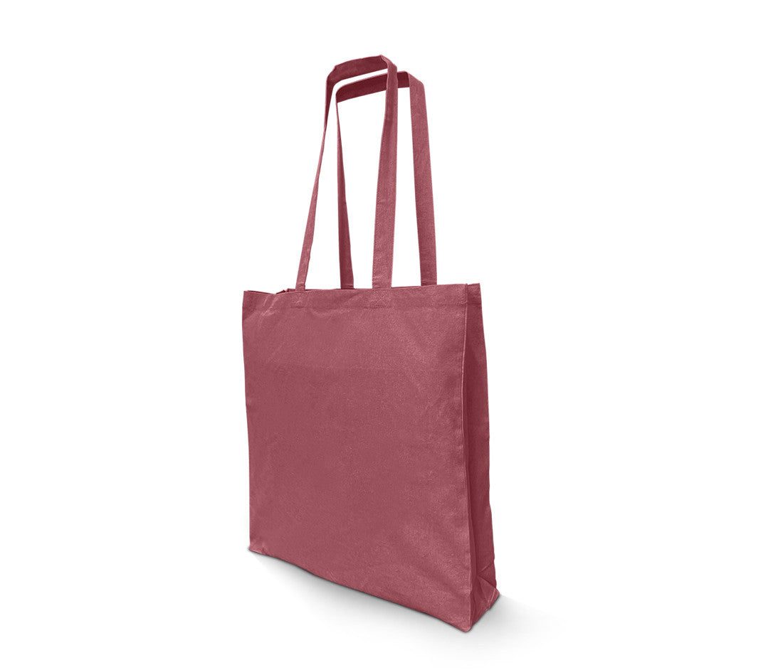 Sac Shopping en Coton Recyclé Avec Soufflet - Heather Red