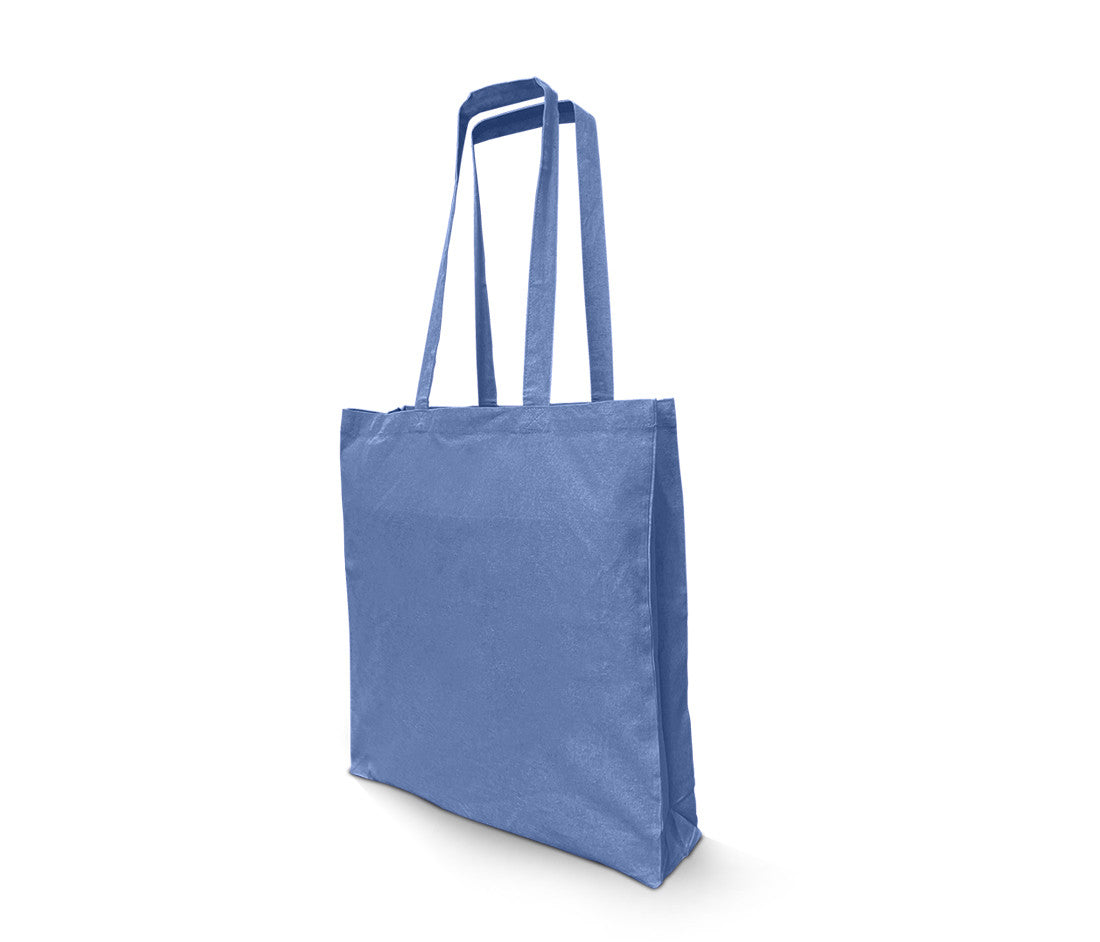 Sac Shopping en Coton Recyclé Avec Soufflet - Heather Royal