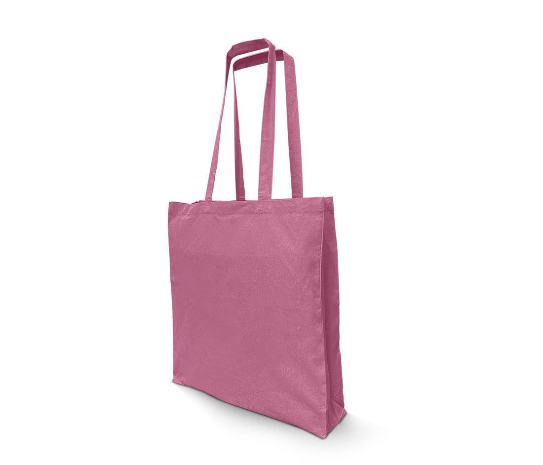 Sac Shopping en Coton Recyclé Avec Soufflet - Heather Fuchsia