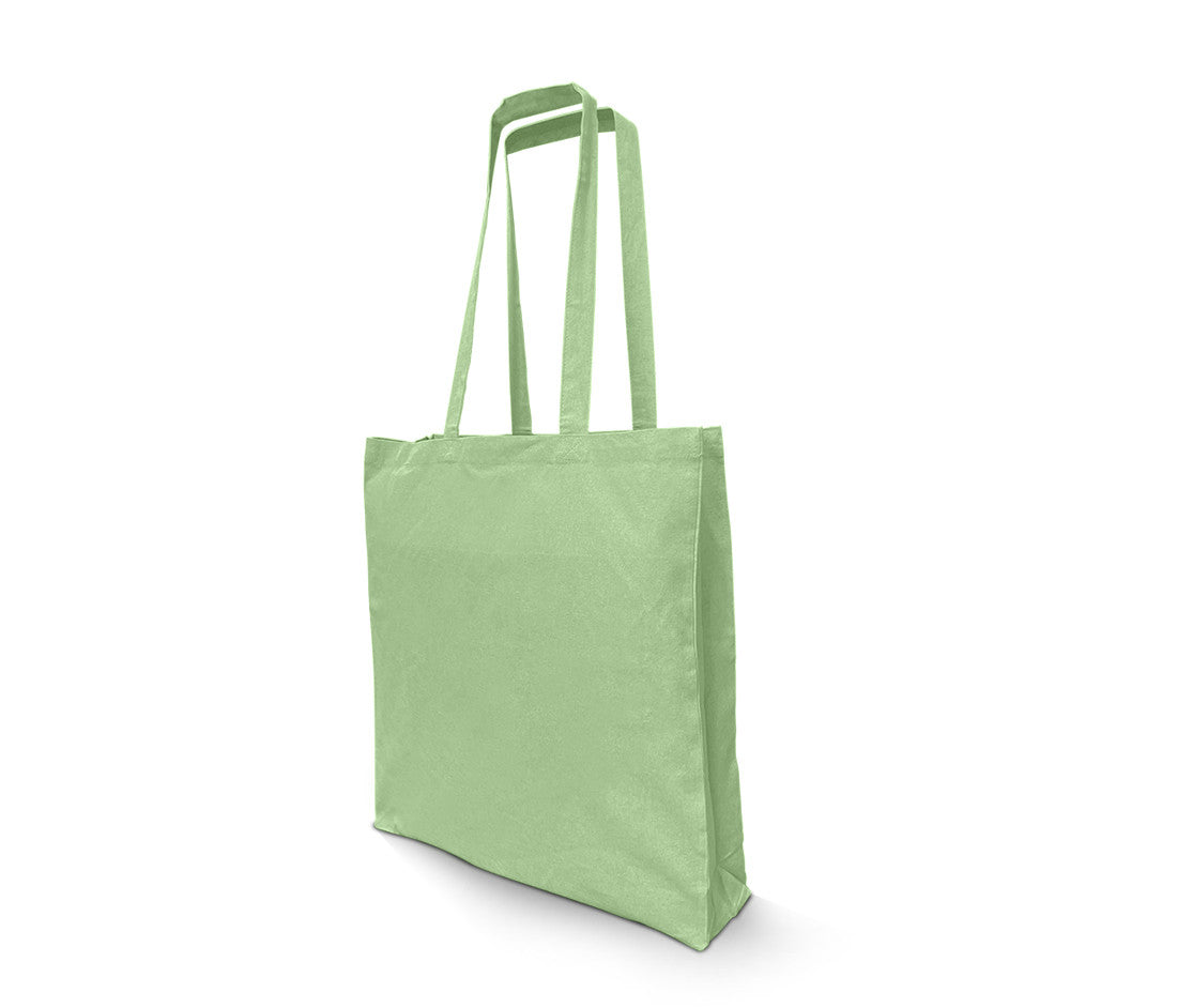 Sac Shopping en Coton Recyclé Avec Soufflet - Heather Lime