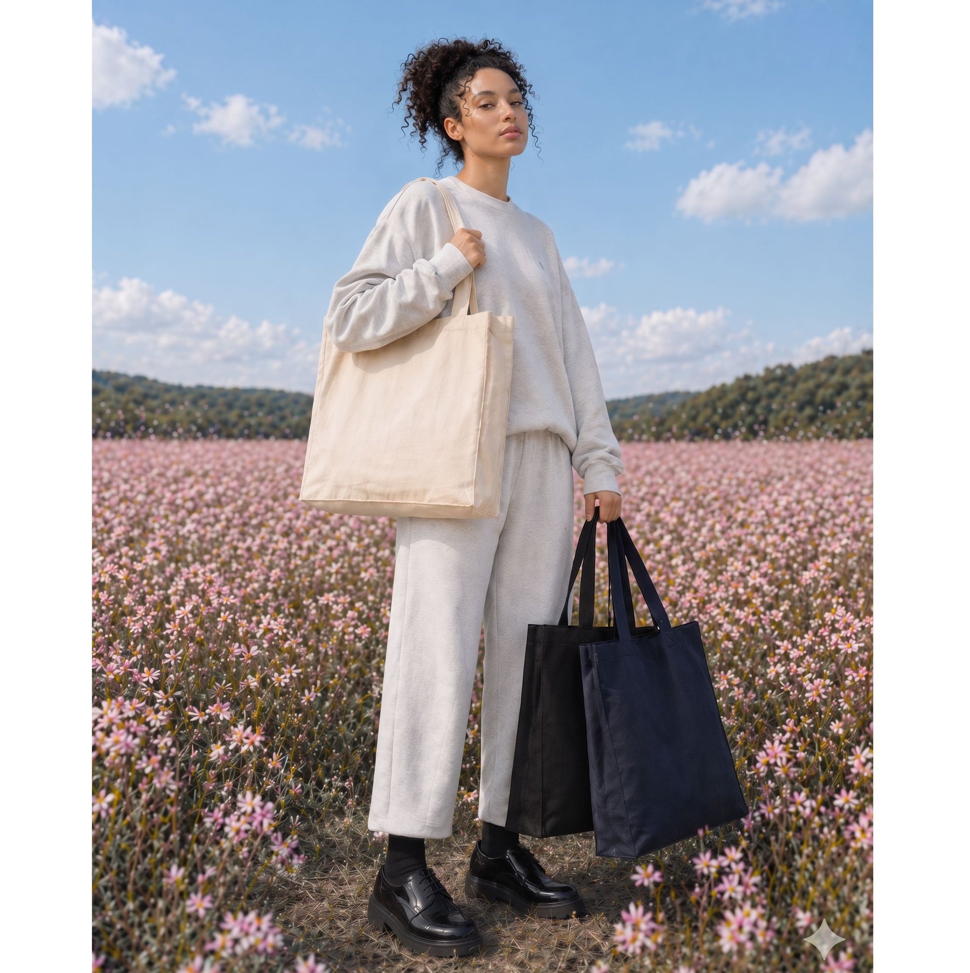 Sac shopping épais avec soufflet