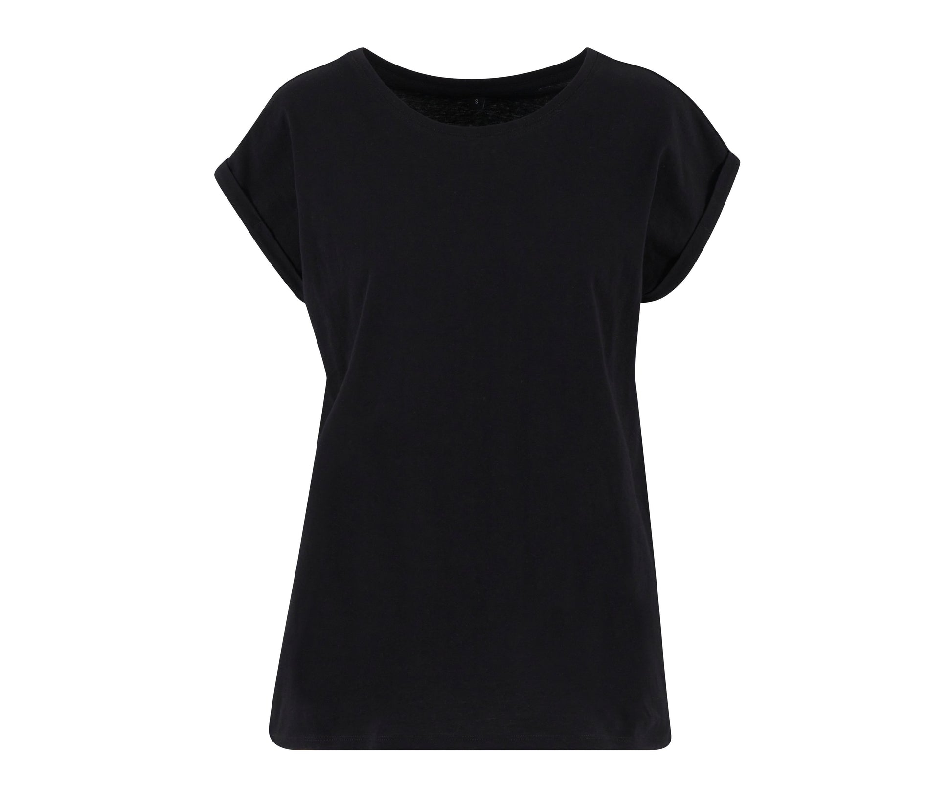 Ladies Regular Extended Shoulder Tee - Black