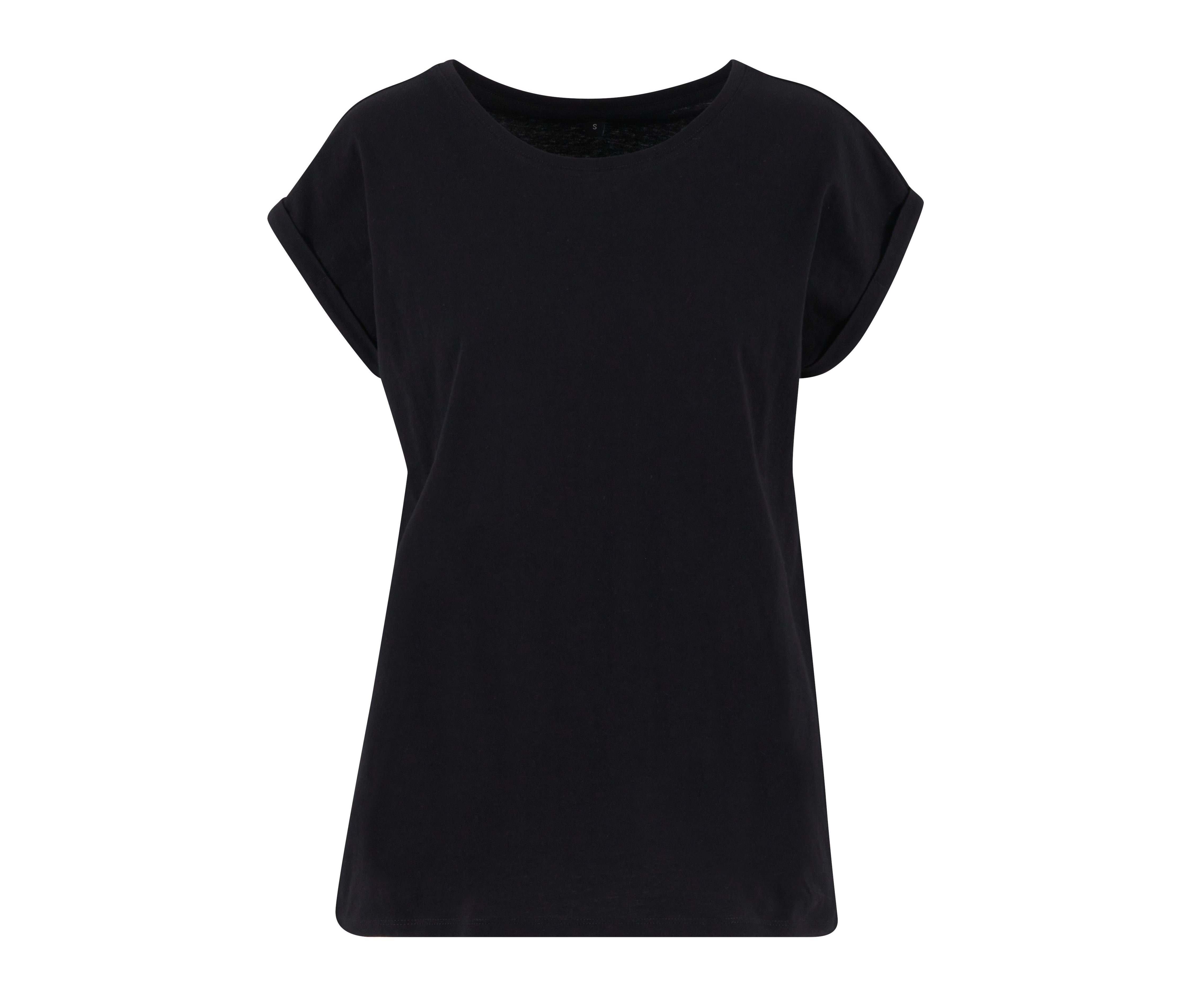 Ladies Regular Extended Shoulder Tee - Black