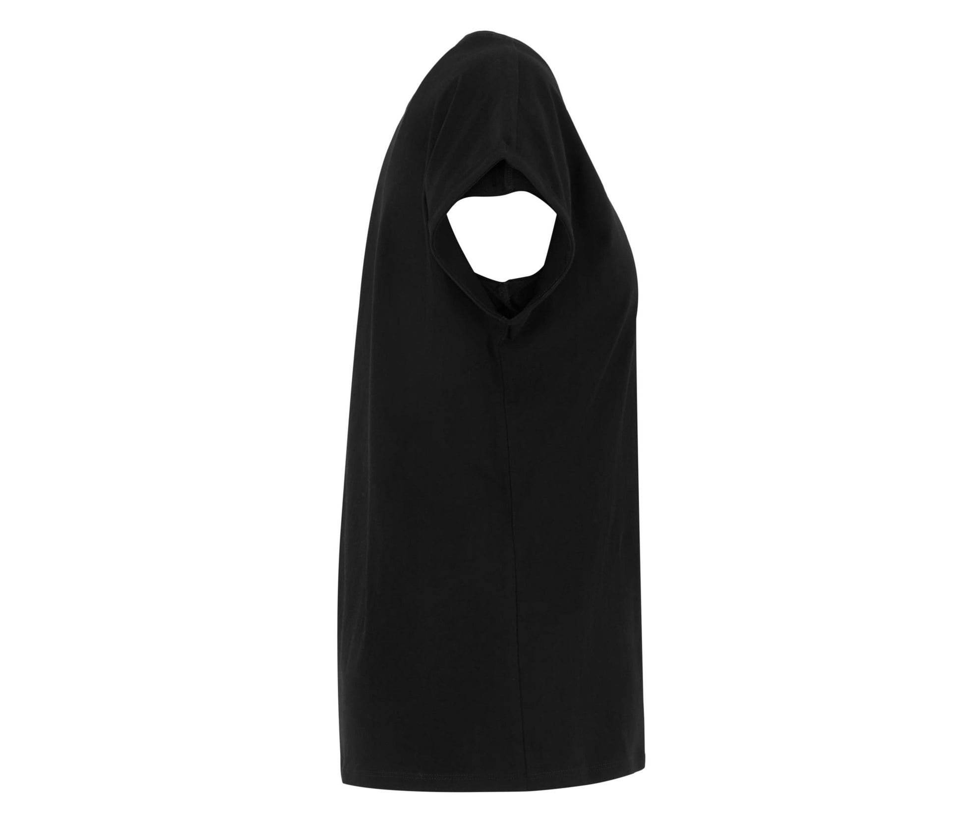 Ladies Regular Extended Shoulder Tee - Black