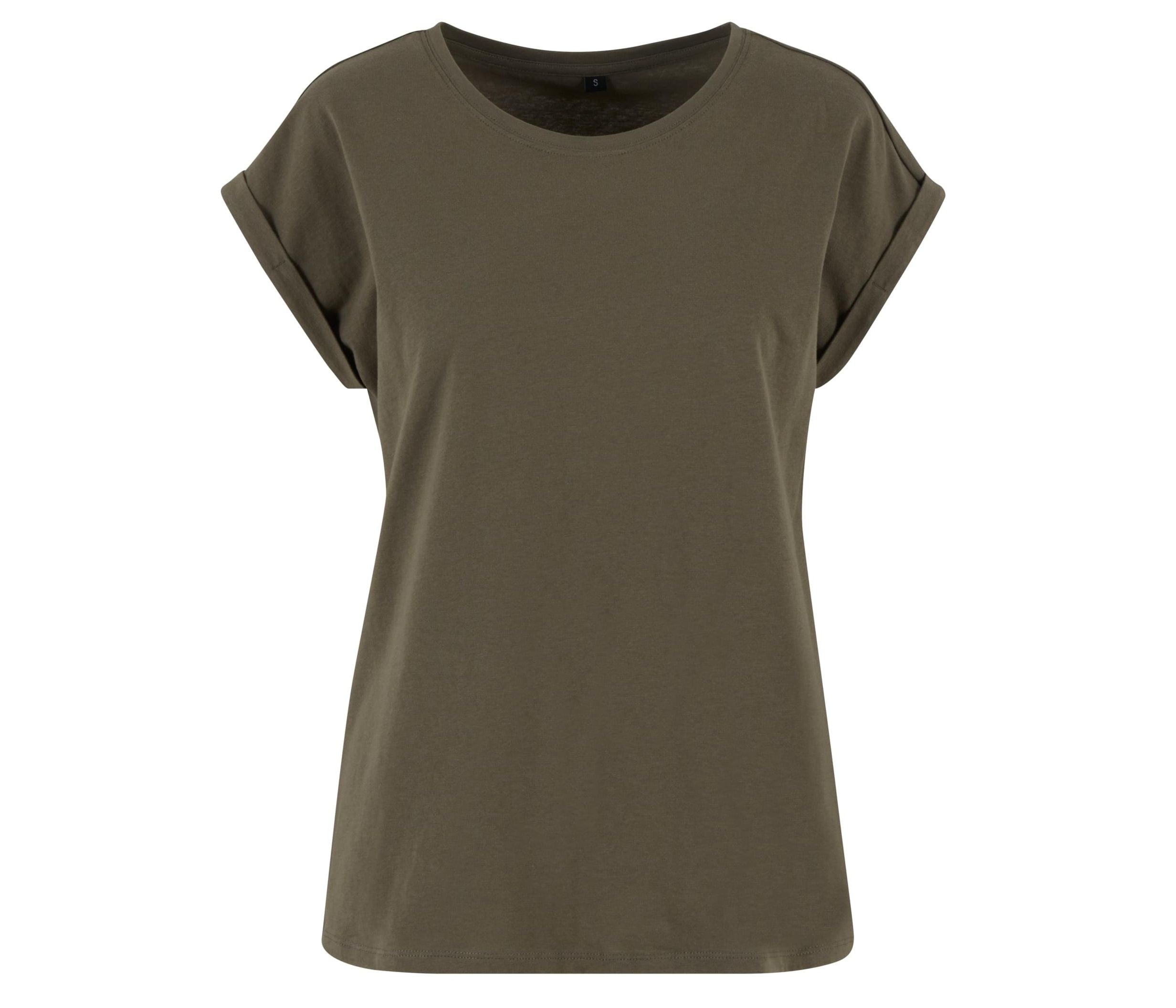 Ladies Regular Extended Shoulder Tee - Olive
