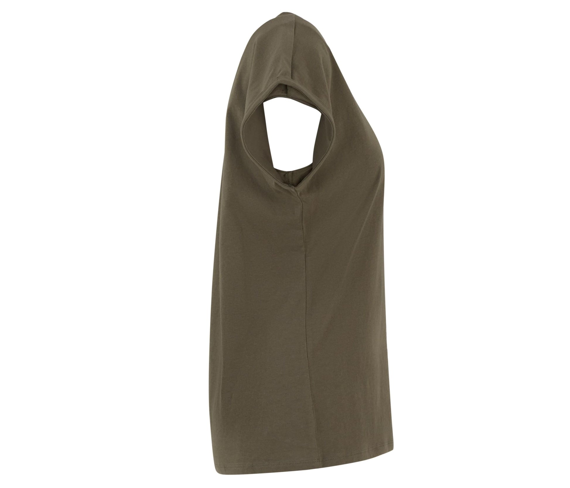 Ladies Regular Extended Shoulder Tee - Olive