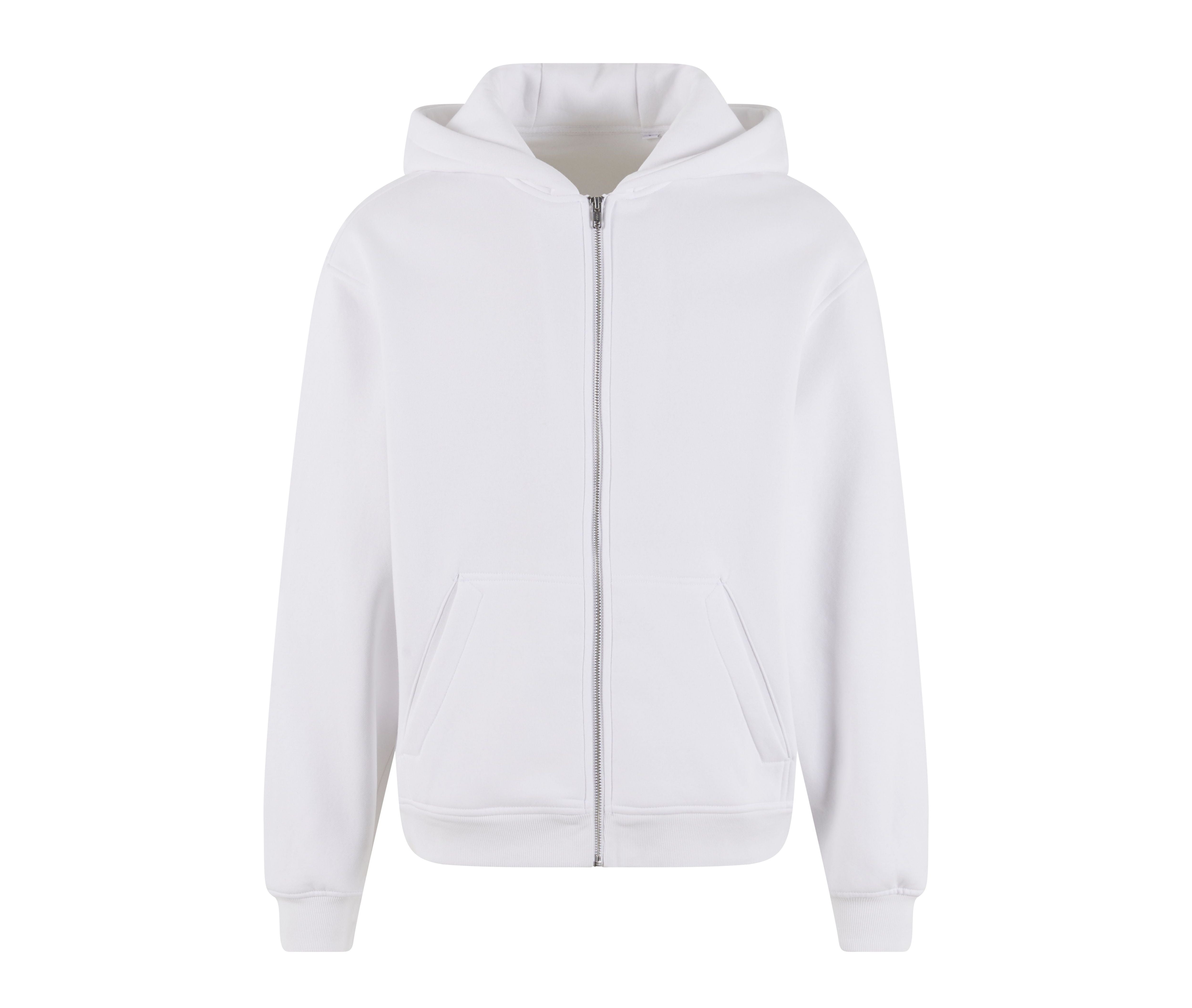 Sweat à Capuche Zippé Ample - White